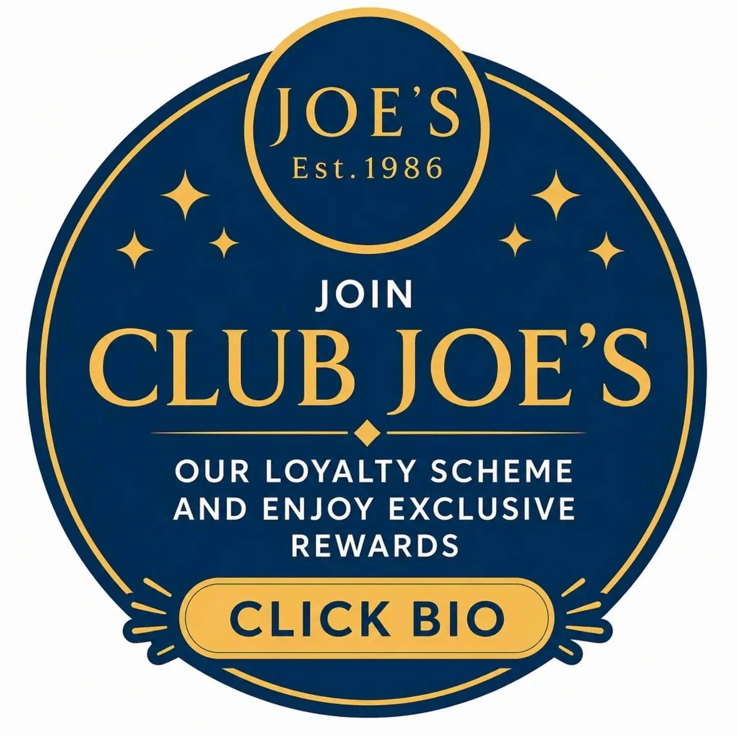 DON'T MISS OUT! Join the new Loyalty Scheme at Joe's and earn 1 point for every &pound; spent!
🚀 10 pts added on signing up;
🚀 50 pts = free coffee/tea:
🚀 100 = free glass house wine/pint Madri;
🚀 200 = free Joe's Classic
and much more!
🔗 Link i