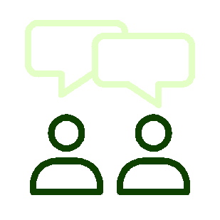 branded image of people talking with conversation bubbles GIF