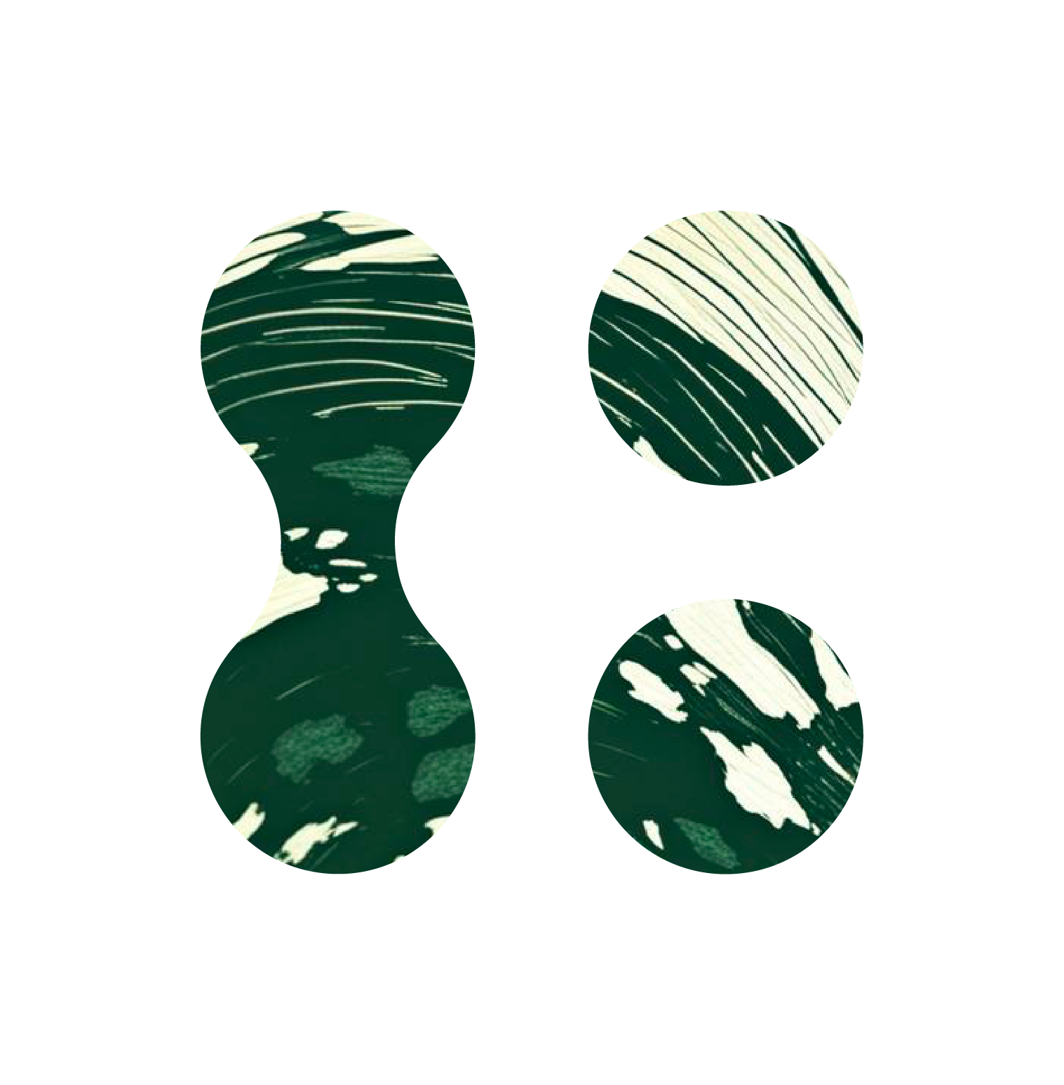 branded shape with green textures of butterfly wing