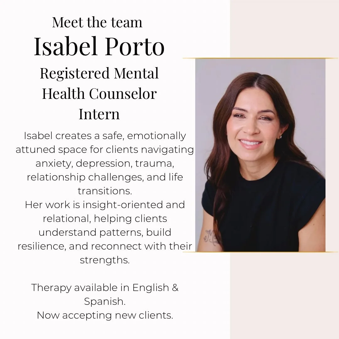 We&rsquo;re so excited to introduce Isabel Porto, Registered Mental Health Counselor Intern at Authentic Growth Counseling. 🤍

Isabel believes healing happens in spaces where people feel safe, understood, and accepted without judgment. Her approach 