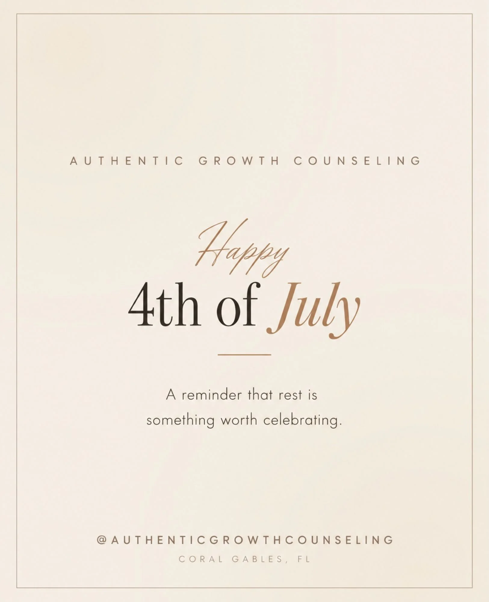 A gentle reminder this holiday:
You don&rsquo;t have to earn your rest.

We hope today brings moments of laughter, connection, stillness, and the kind of peace that lingers long after the fireworks end.

Happy 4th of July from all of us at Authentic 