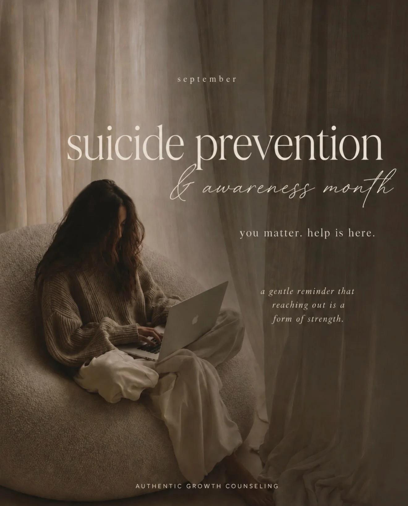 september is suicide prevention &amp; awareness month. 🤍

behind every statistic is a person, a family, a story, and a life that matters. this month is a reminder to check in, ask the harder question, make space for the honest answer, and remind the