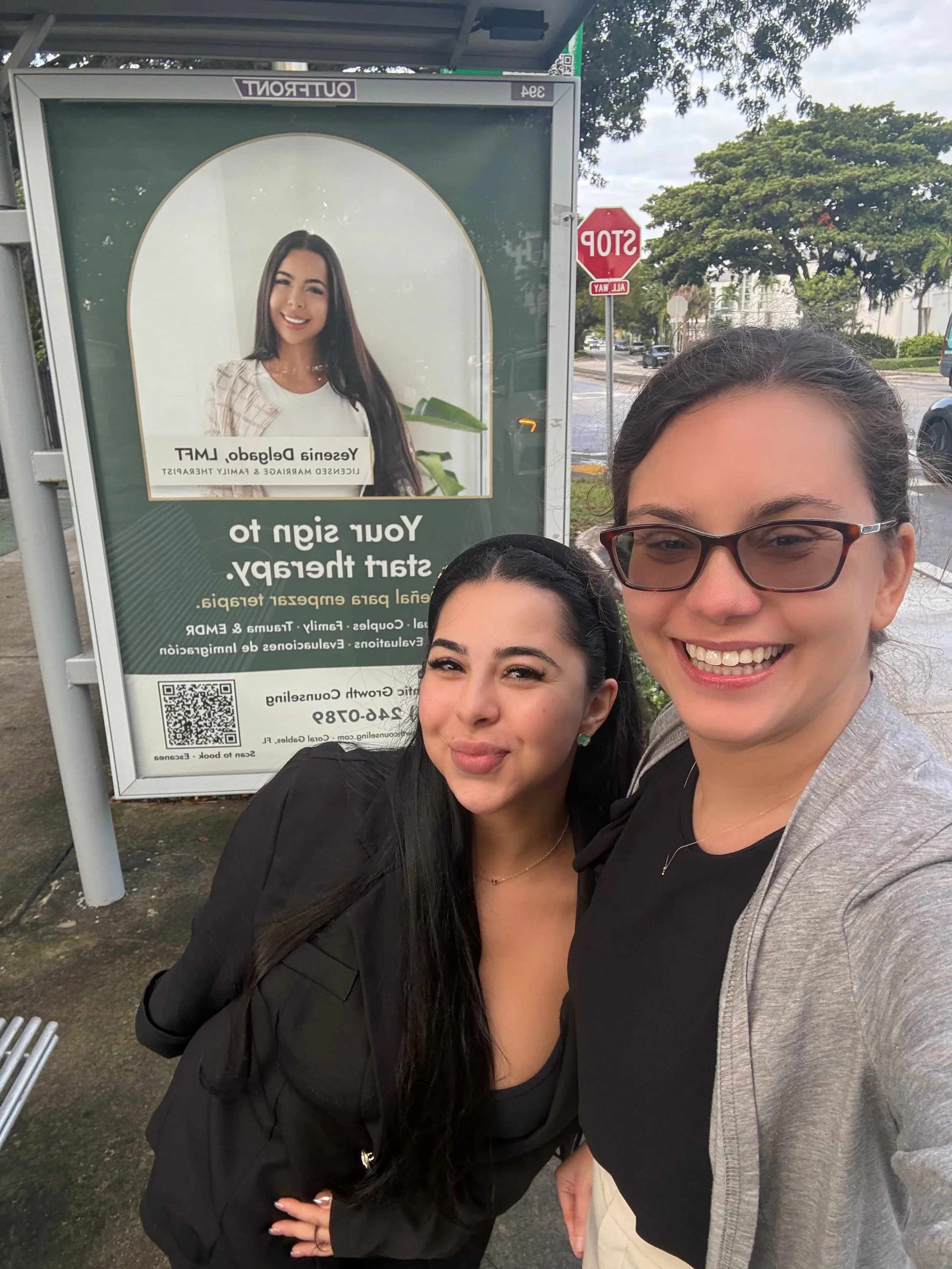 Keep an eye out for us around Miami 👀🤍
Our first bus shelters are up! If you spot one, snap a photo and tag us. We&rsquo;d love to see it.

Your local, trusted therapists in Coral Gables. Scan the code or call (954) 246-0789 to book a free consulta