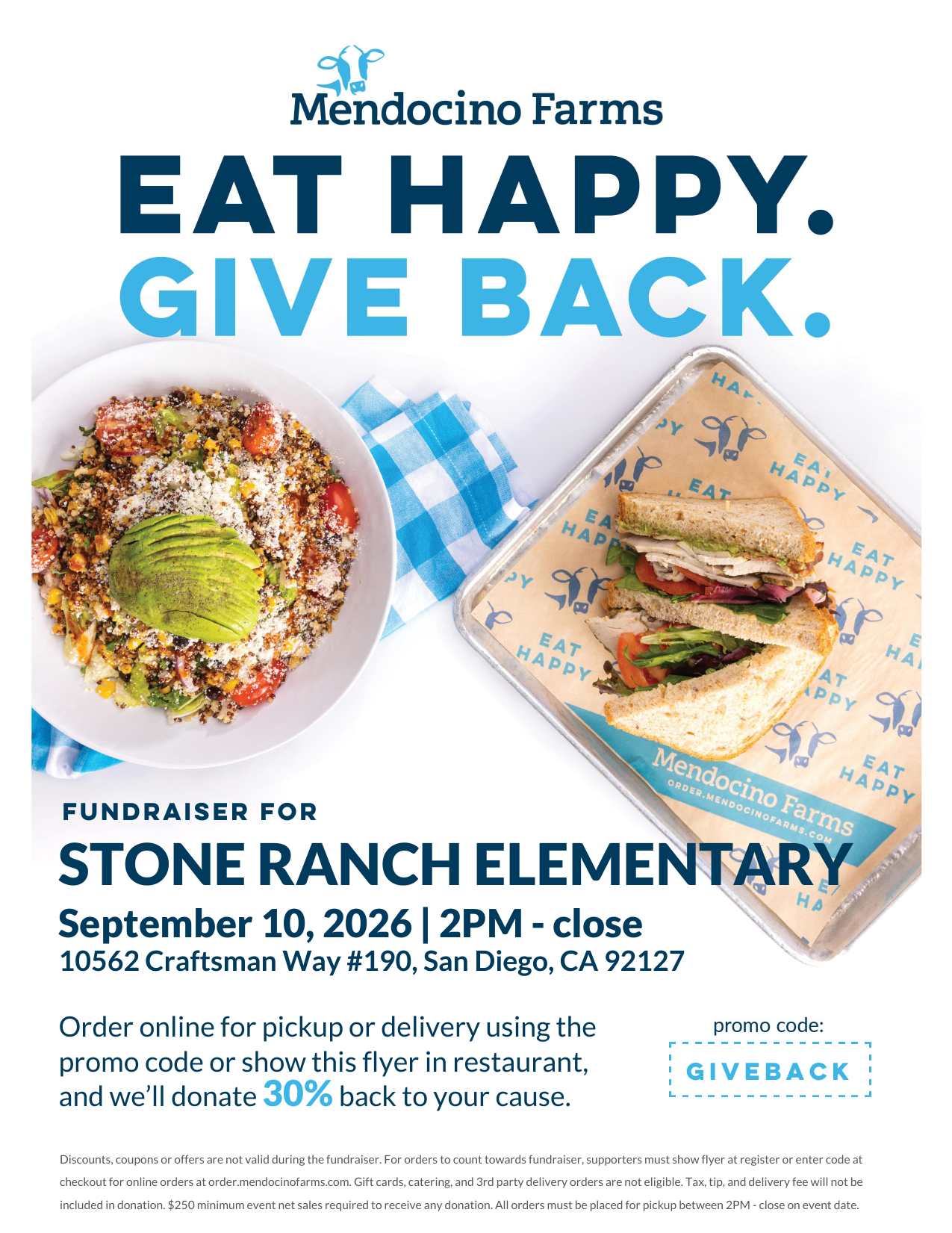 Mendocino Farms Dine Out Night