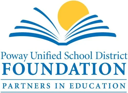 Poway Unified School District Foundation logo with an open book, sun, and text.