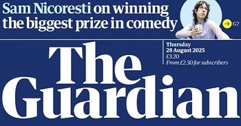 Fab, fab, fab piece on @samnicoresti in @guardian today! Read the whole interview online at https://www.theguardian.com/stage/2025/aug/27/edinburgh-comedy-award-winner-sam-nicoresti-actually-this-whole-show-is-a-monumental-failure

Sam is @sohotheatr
