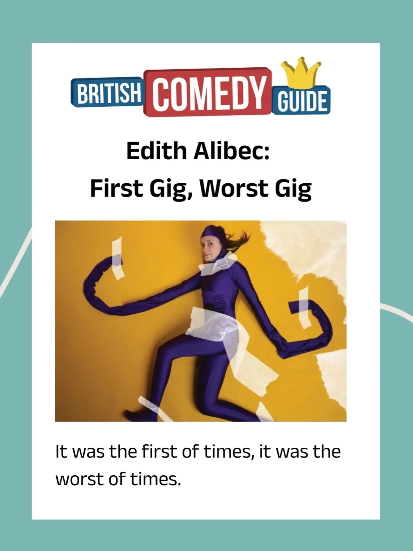 Edith Alibec's First Gig Worst Gig in British Comedy Guide!

Edith Alibec: The Void
20:55 | 8th - 30th (not 19th/26th)
Banshee Labyrinth (Cinema Room)

Find Edith's press pack on the Textual Healing PR website. (Link in bio)

#EdFringe #EdinburghFrin