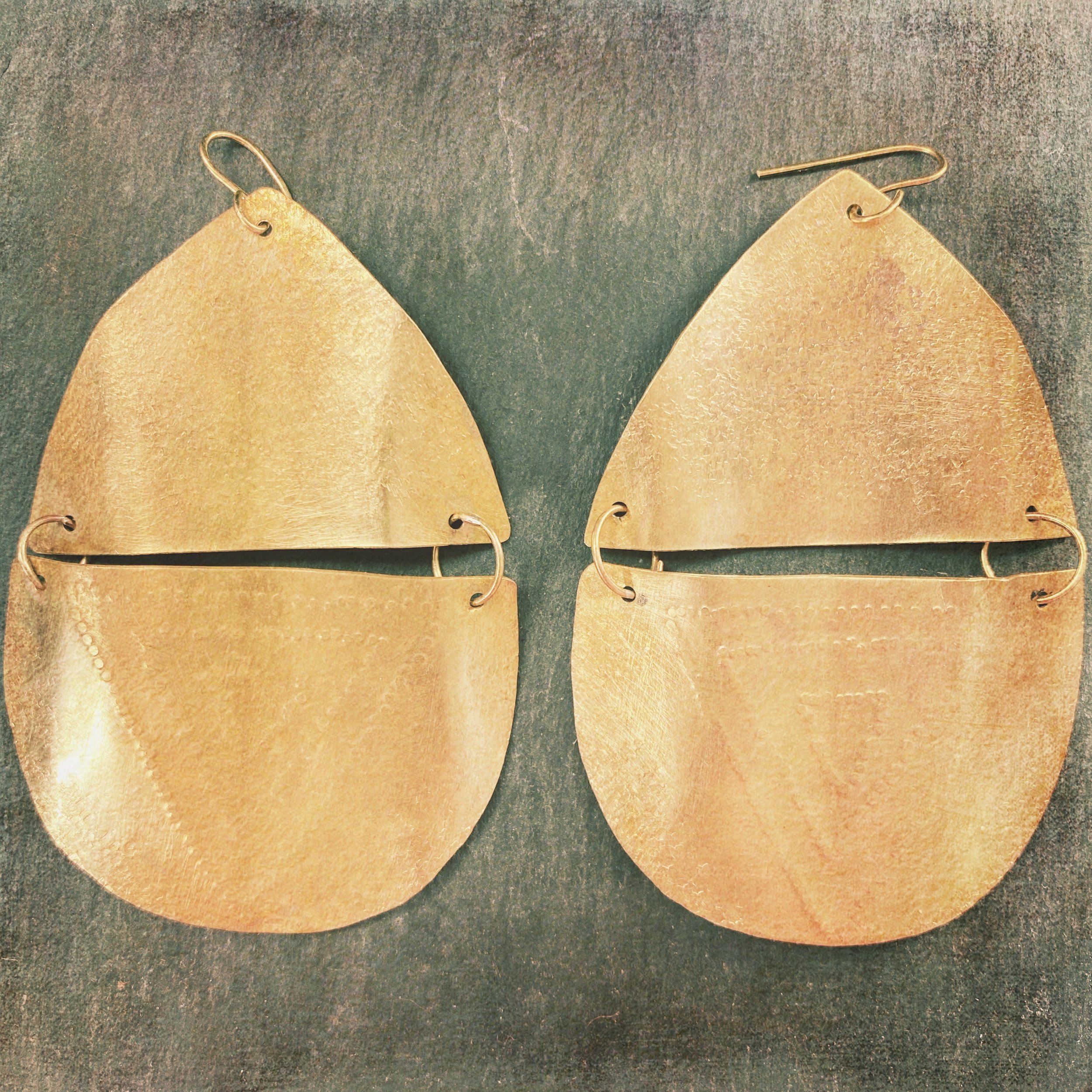 Kali -  Shodashi Brass Chandelier  earrings