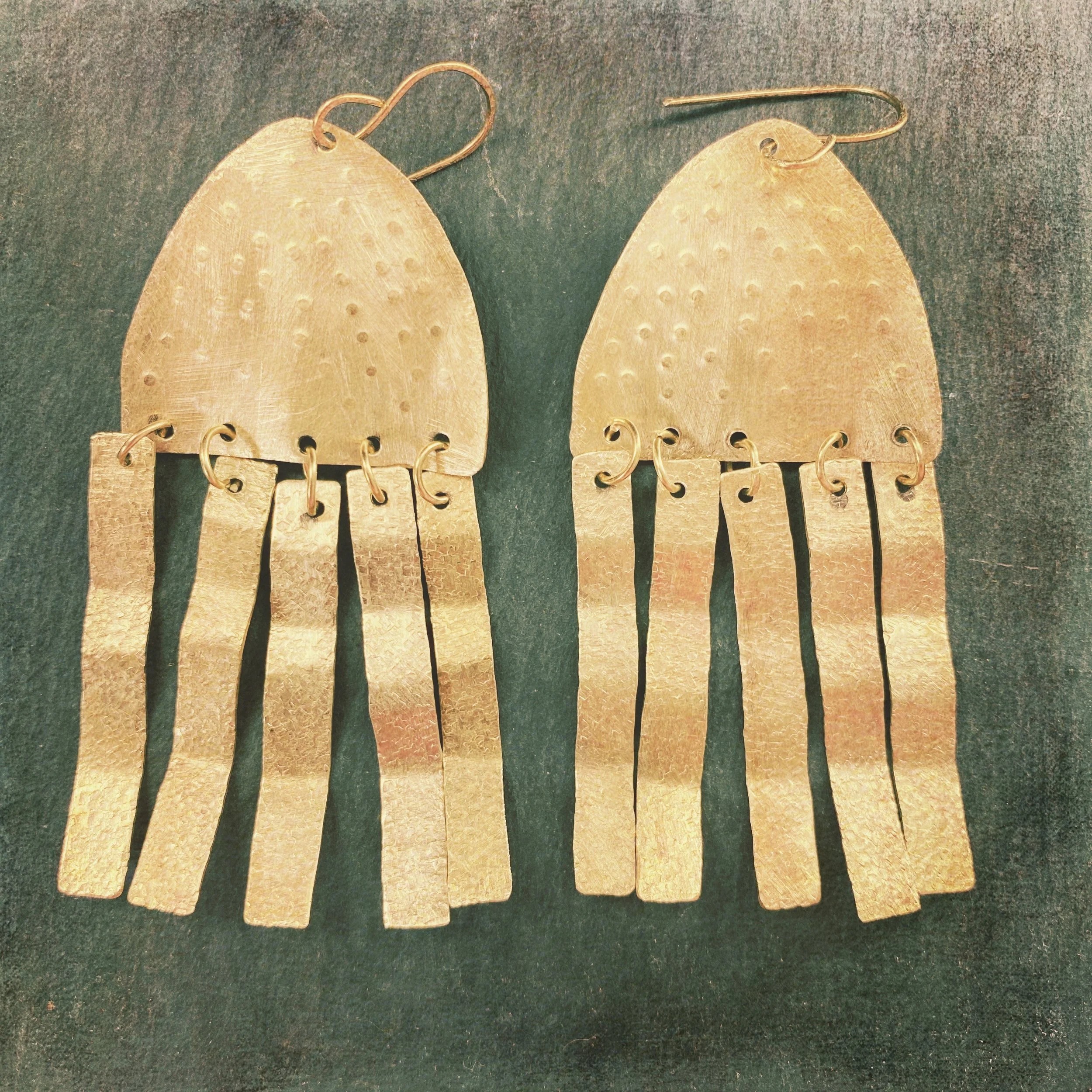 Kali Tripura Sundari  - Brass Earrings