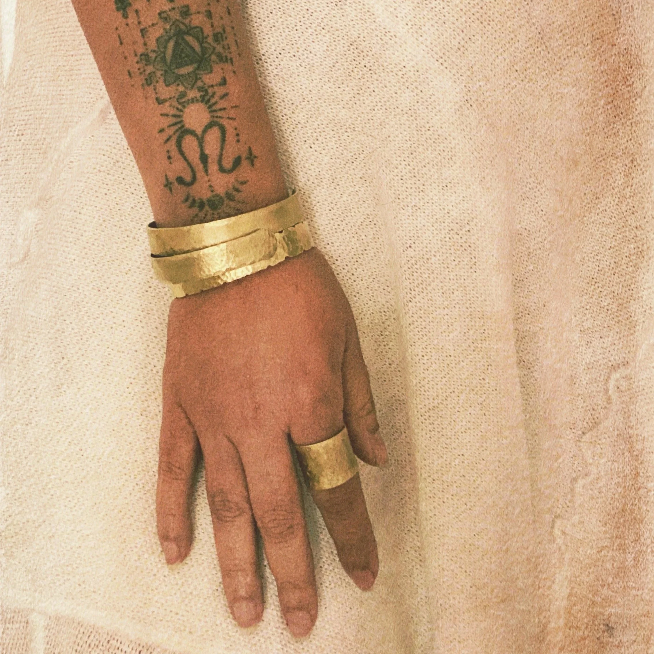 Kali - Moksha of Kali Brass Ring Cuff
