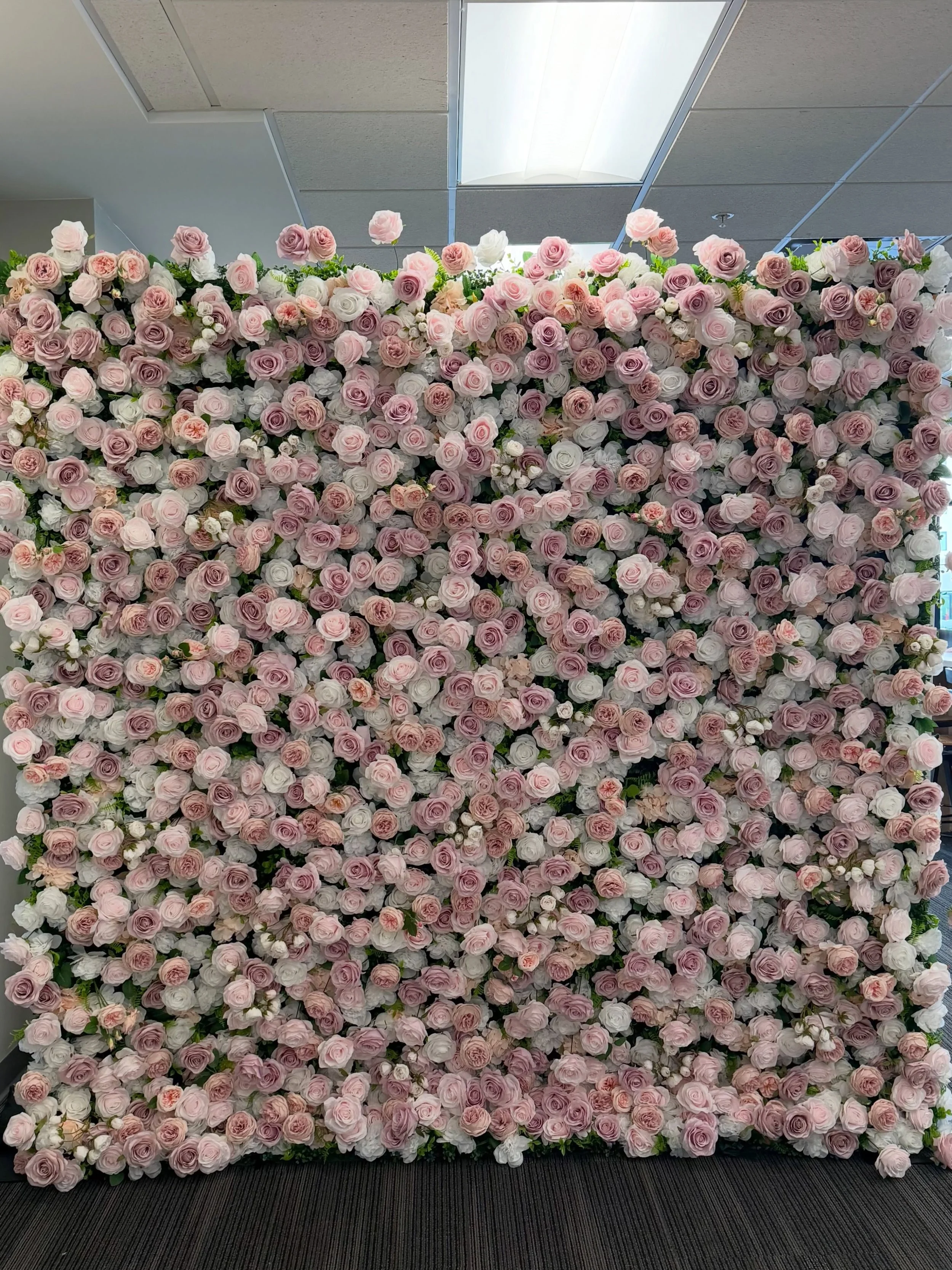 Our most popular flower wall: The Isabella 🌸 Soft blushes, white, and subtle hints of mauve make this flower wall a perfect fit for so many themes &amp; occasions 💕