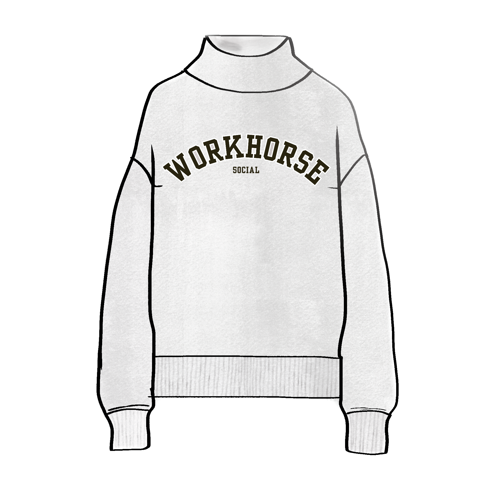 PRE-ORDER: WorkHorse Social Mock Neck - Light Gray