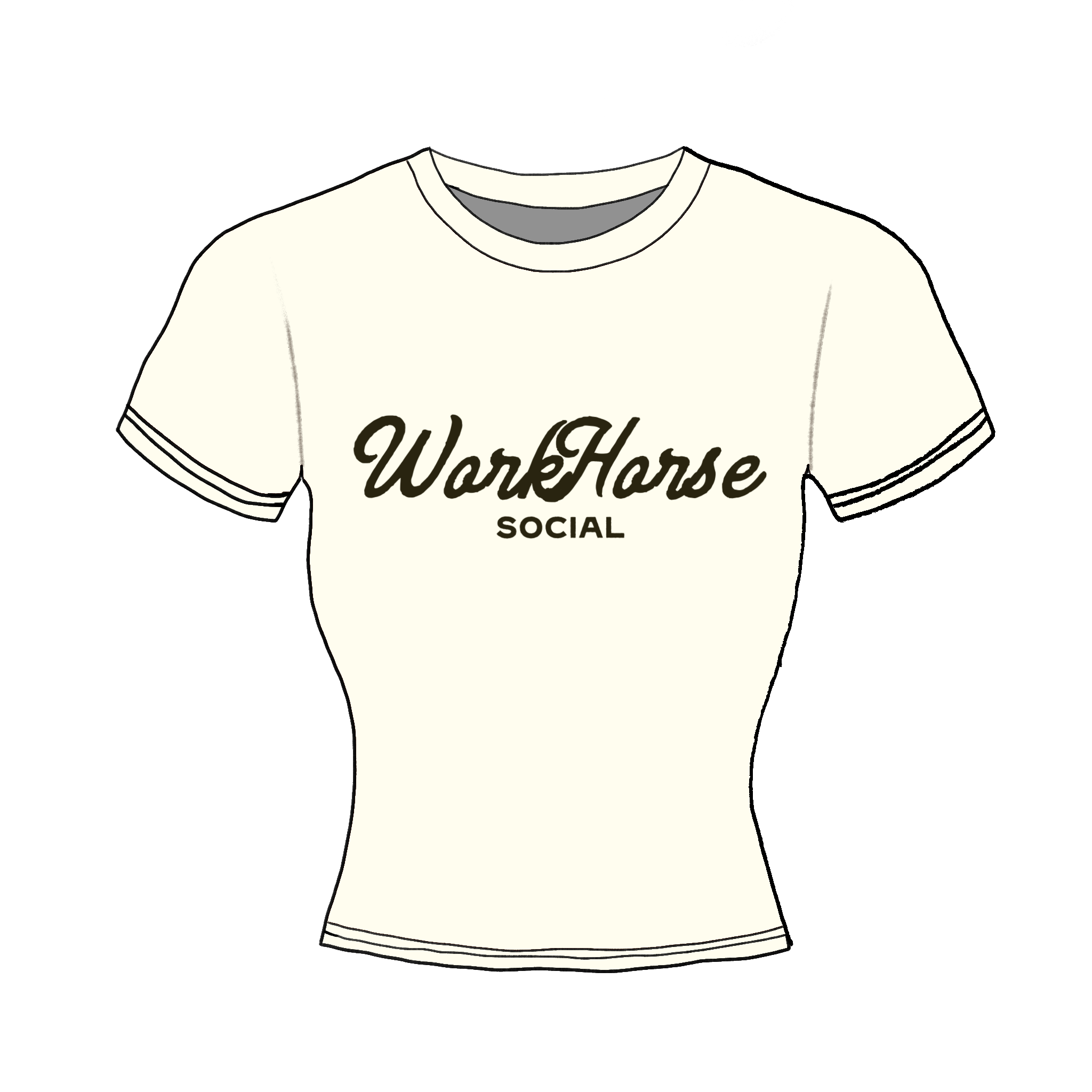 PRE-ORDER: WorkHorse Social Baby Tee - Ecru