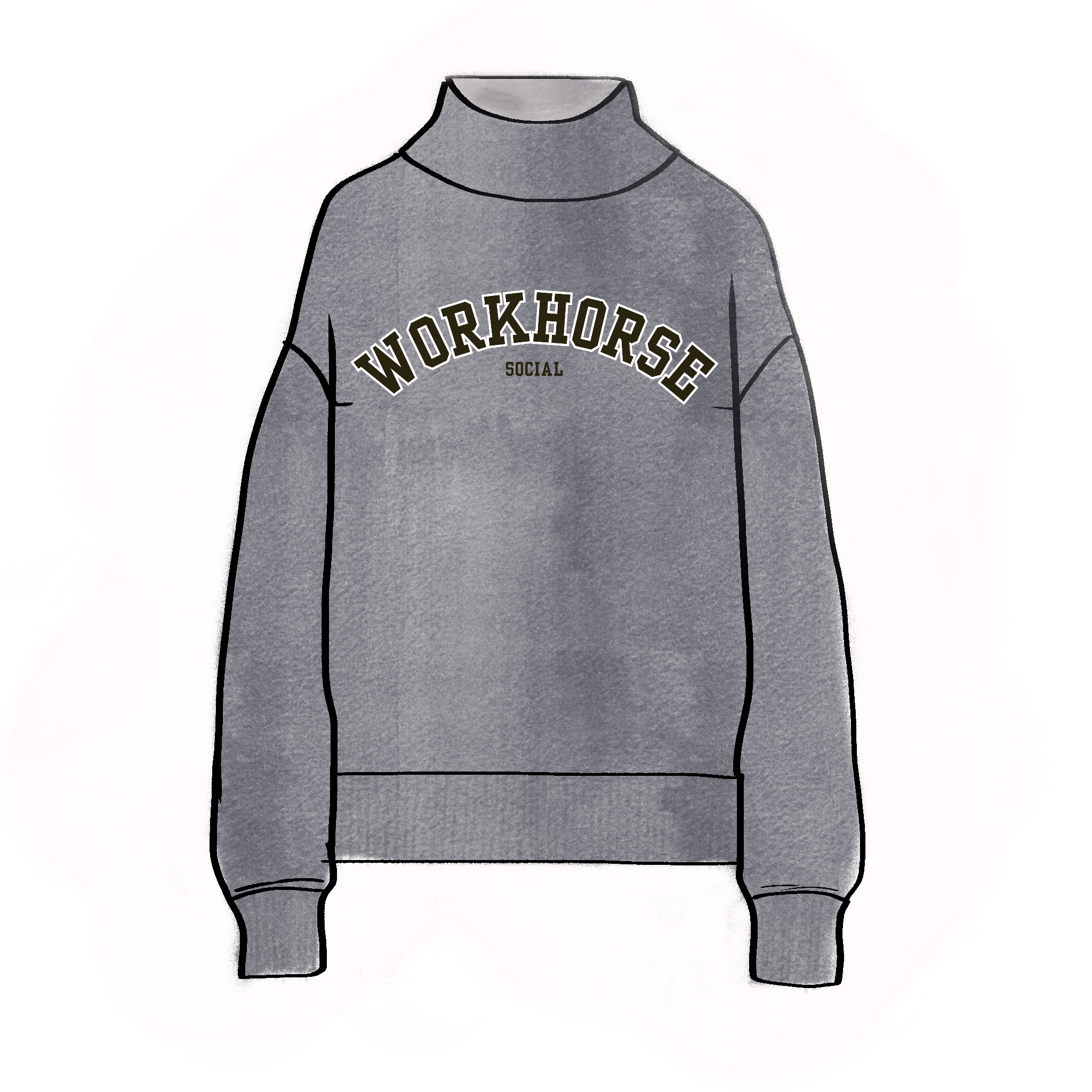 PRE-ORDER: WorkHorse Social Mock Neck - Charcoal