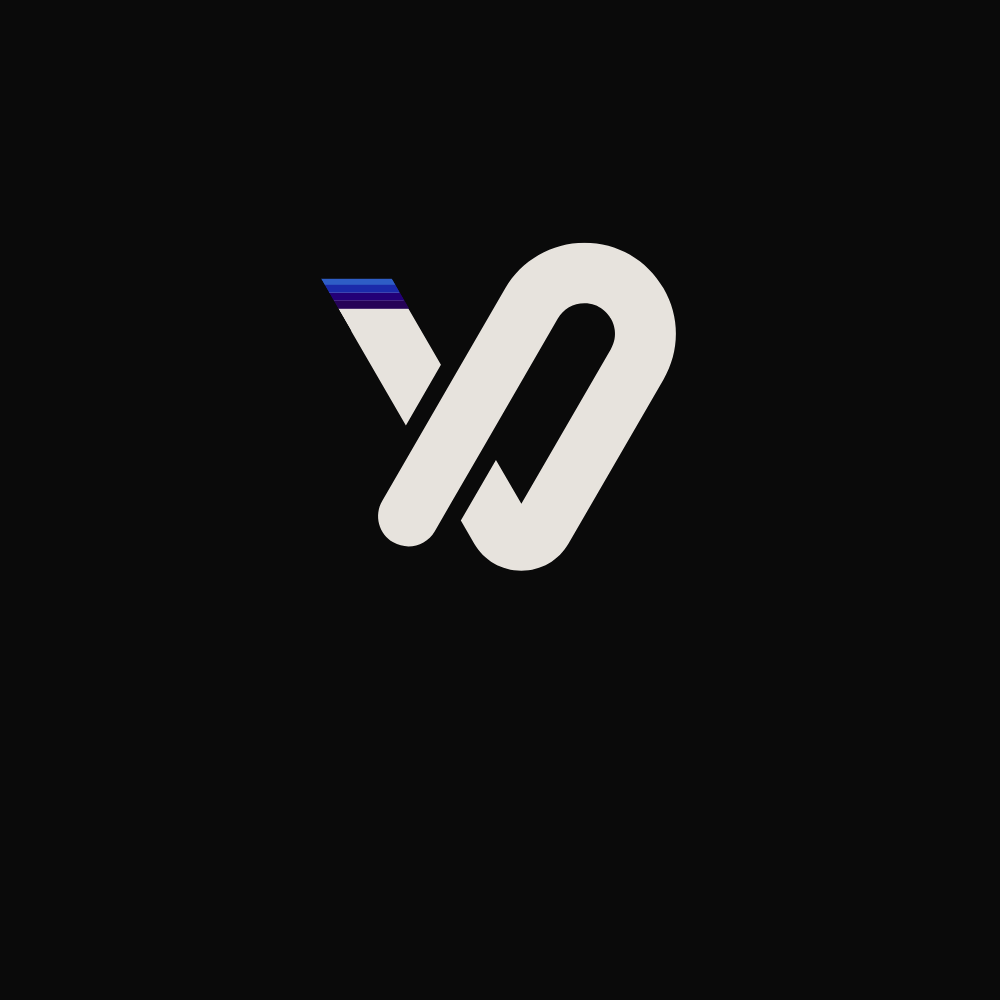 Stylized logo with a black background and a white intertwined 'N' and '0' design.