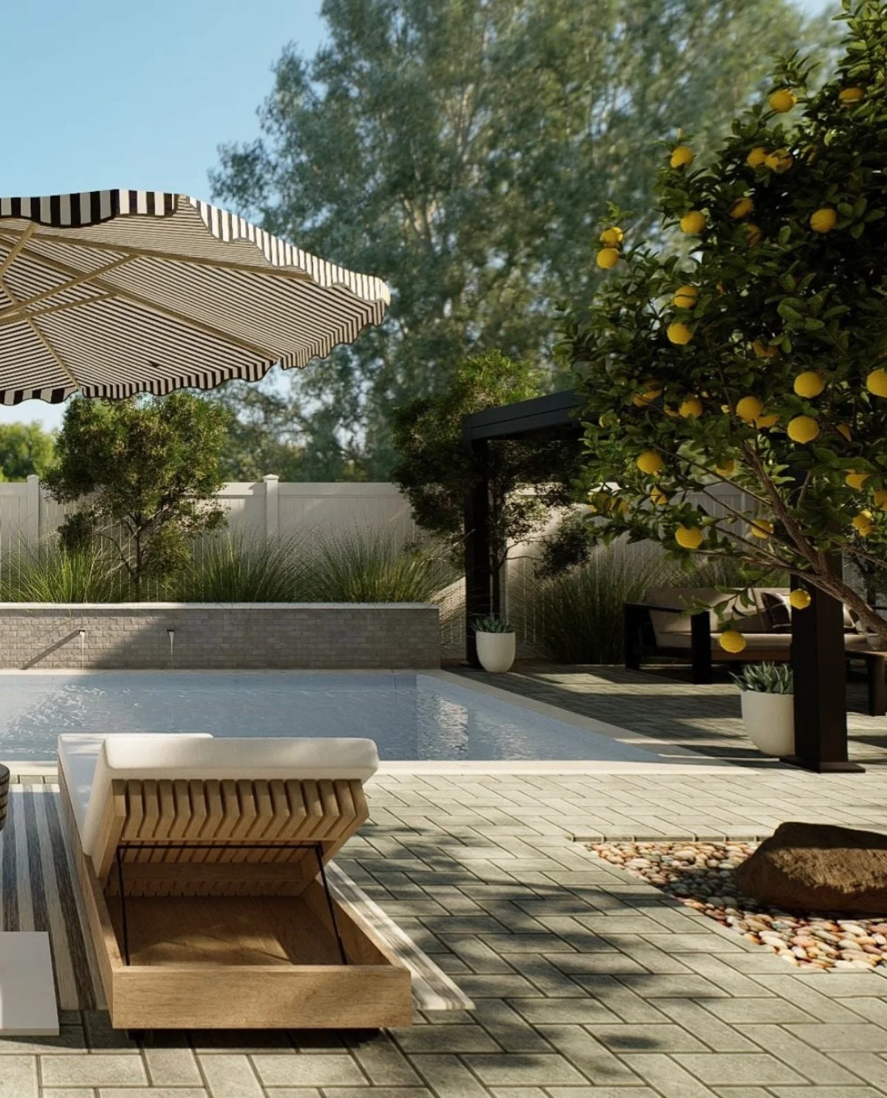 Mediterranean Modern Residence Rendering