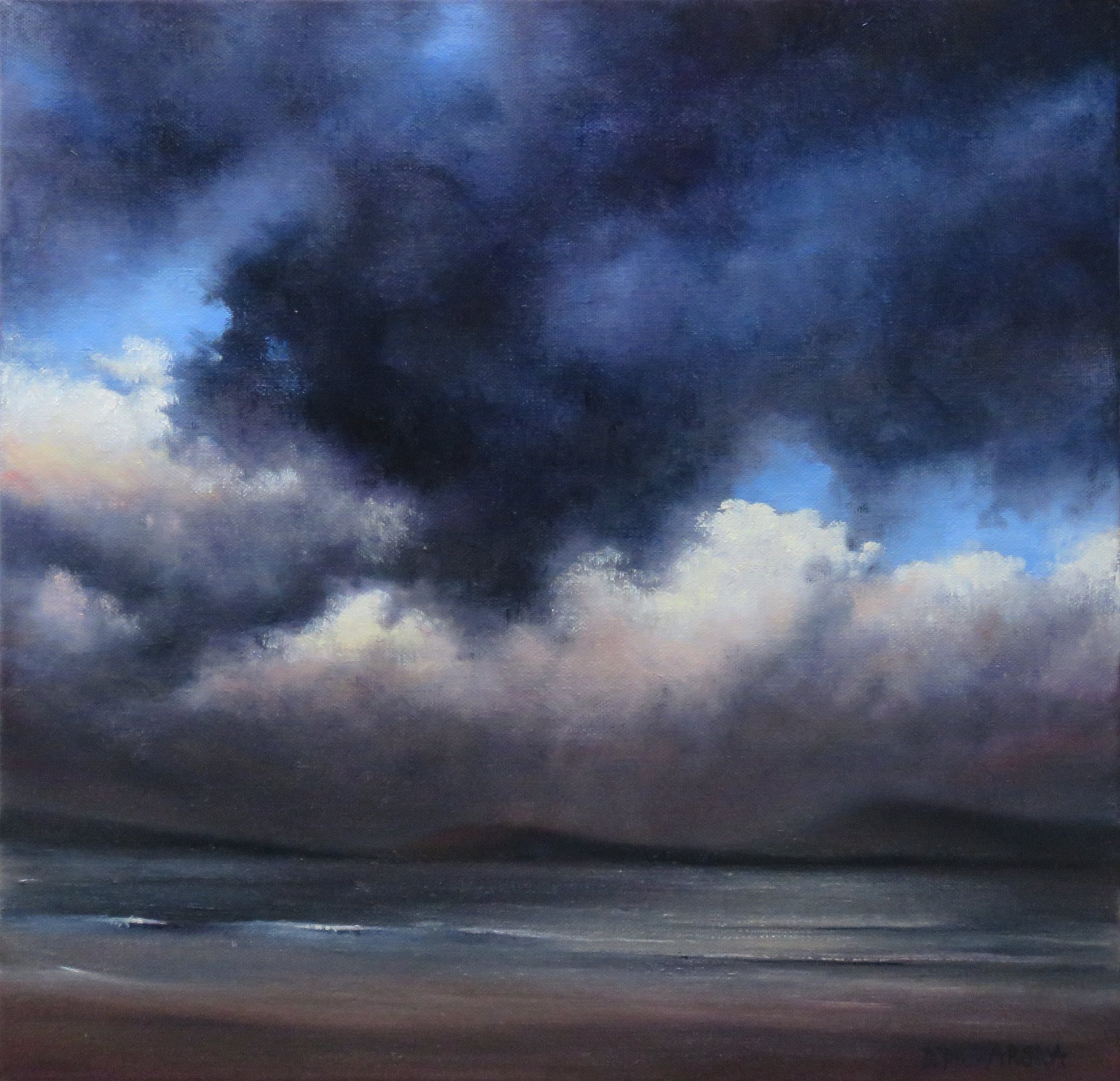 Storm on the Beach, 2020, 40x40cm, oil on canvas (private collection)