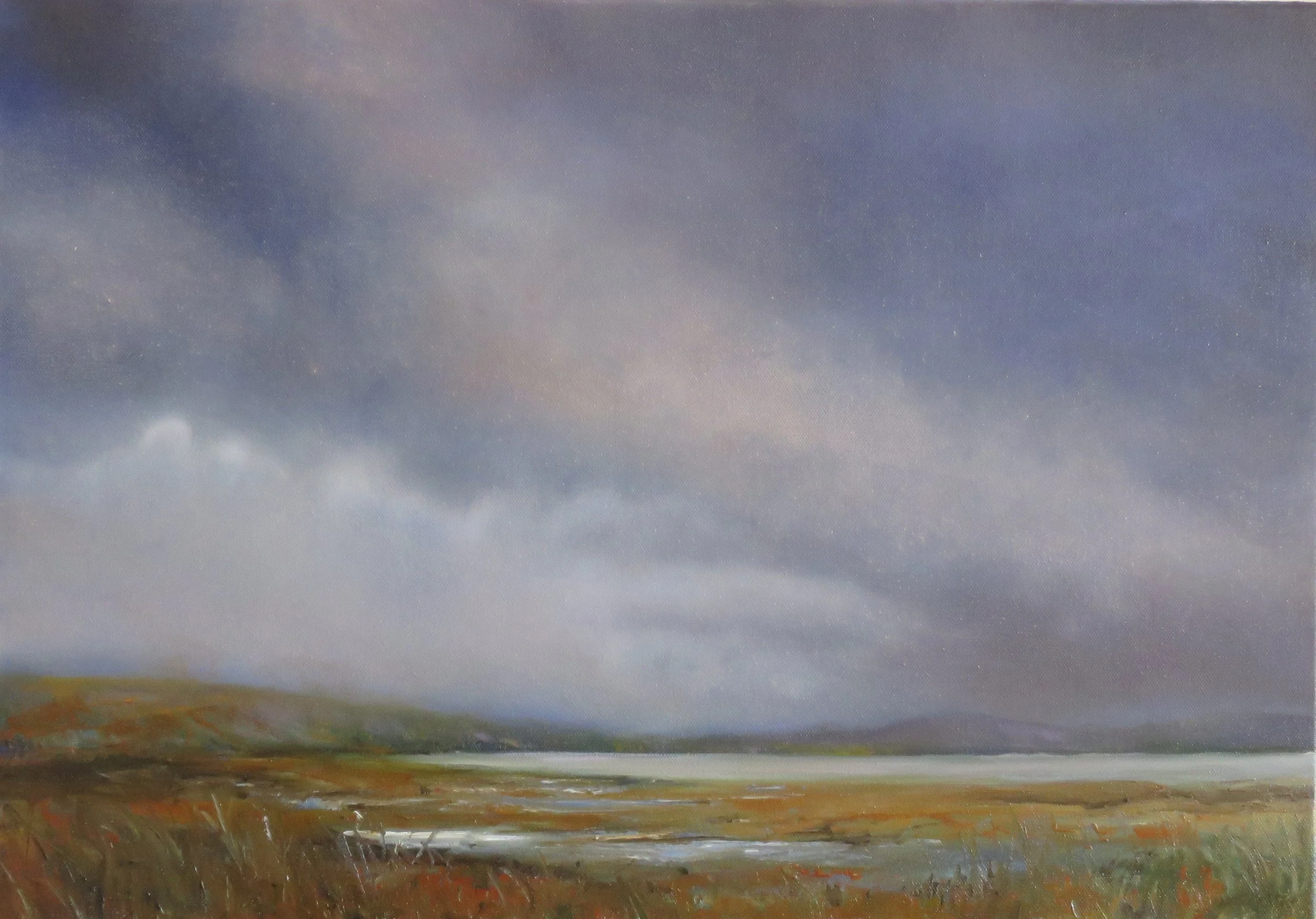 Winter Sky Over the Bay, 2024, 42x59cm, oil on canvas