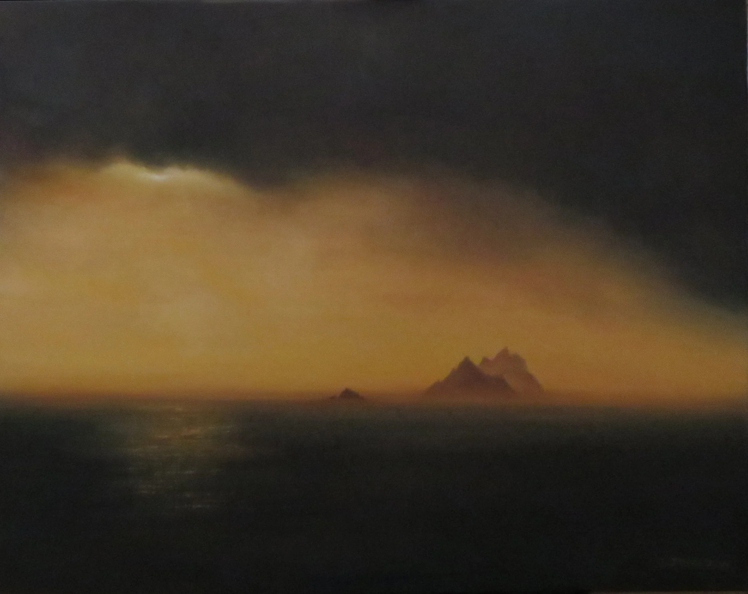 Golden Hour, Skelligs, 2022, 50x60cm, oil on canvas (private collection)