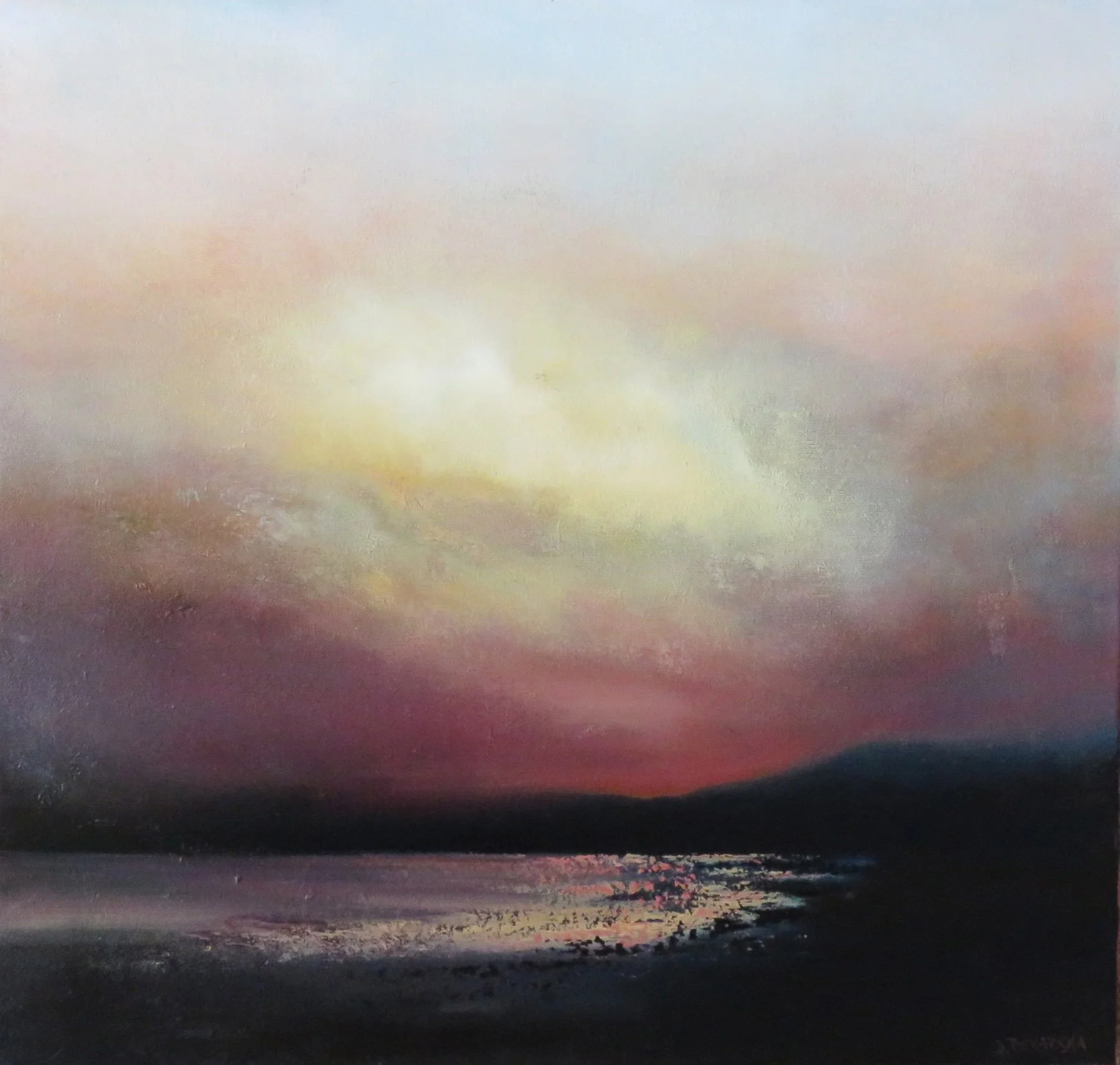 Crimson Sunset, 2024, 50x50cm, oil on canvas (private collection)