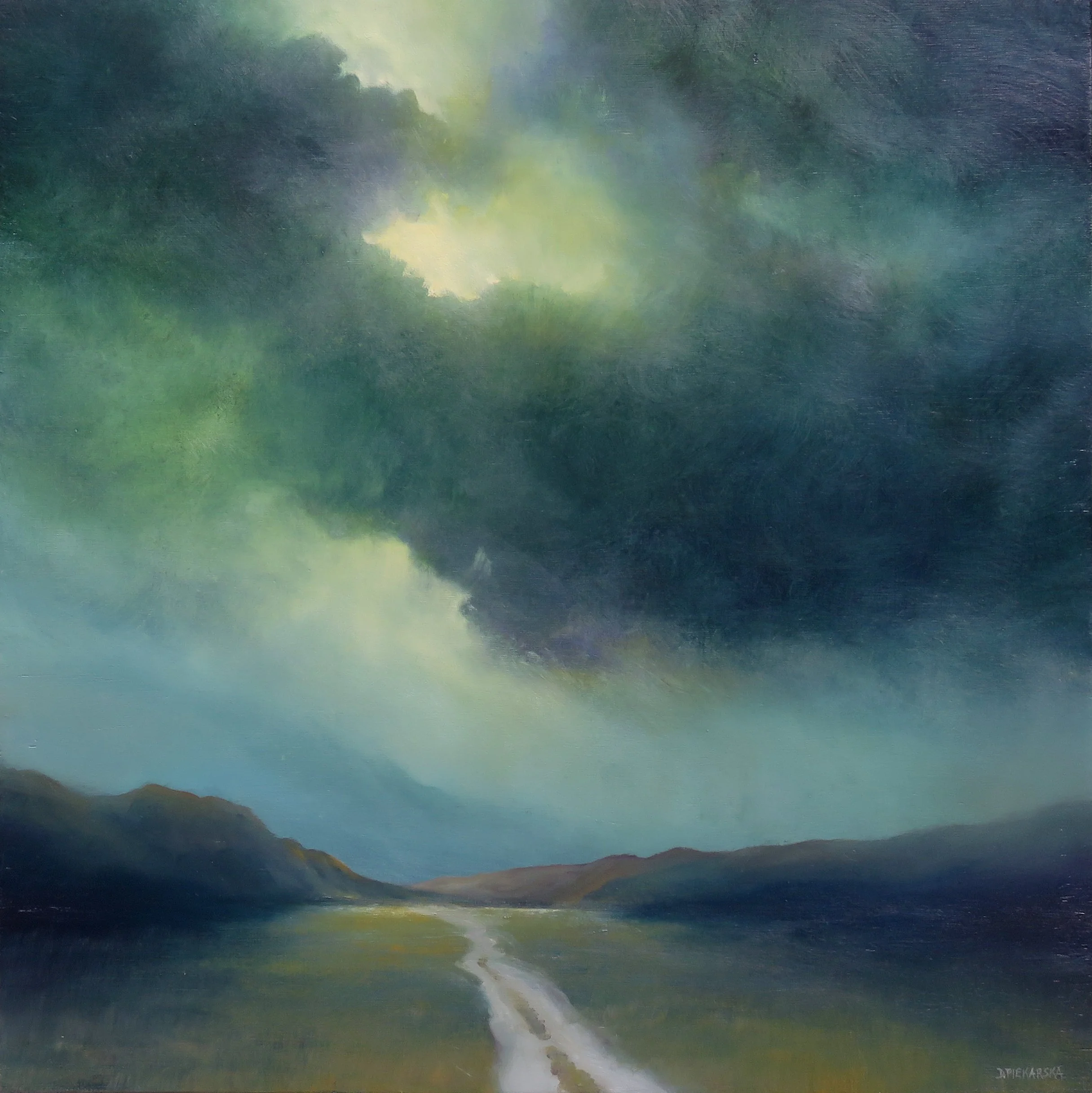Fast Moving Clouds, 2026, 60x60cm, oil on wooden panel