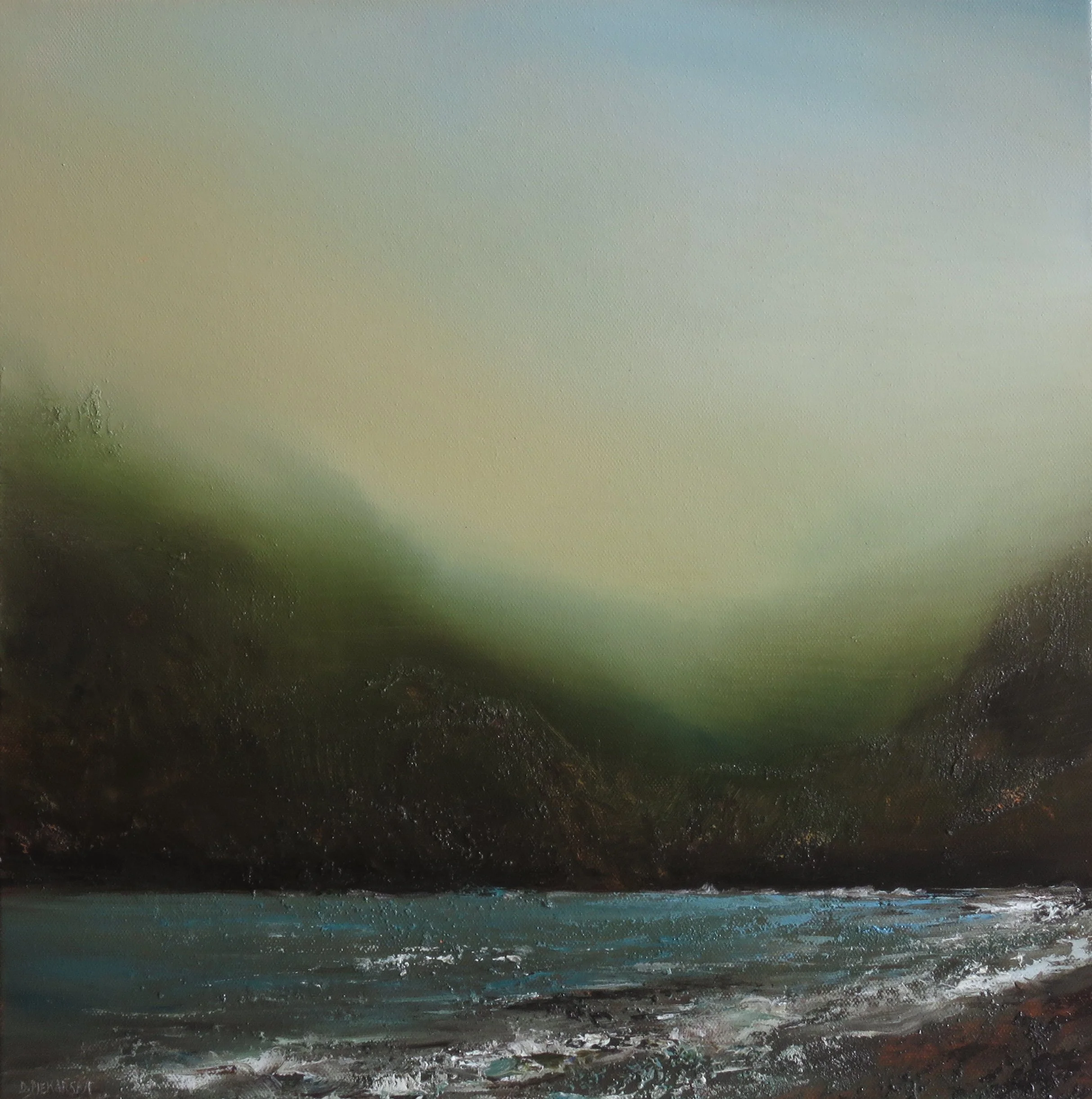 Cloudy Sky Over the Bay, 2025, 40x40cm, oil on canvas (private collection)