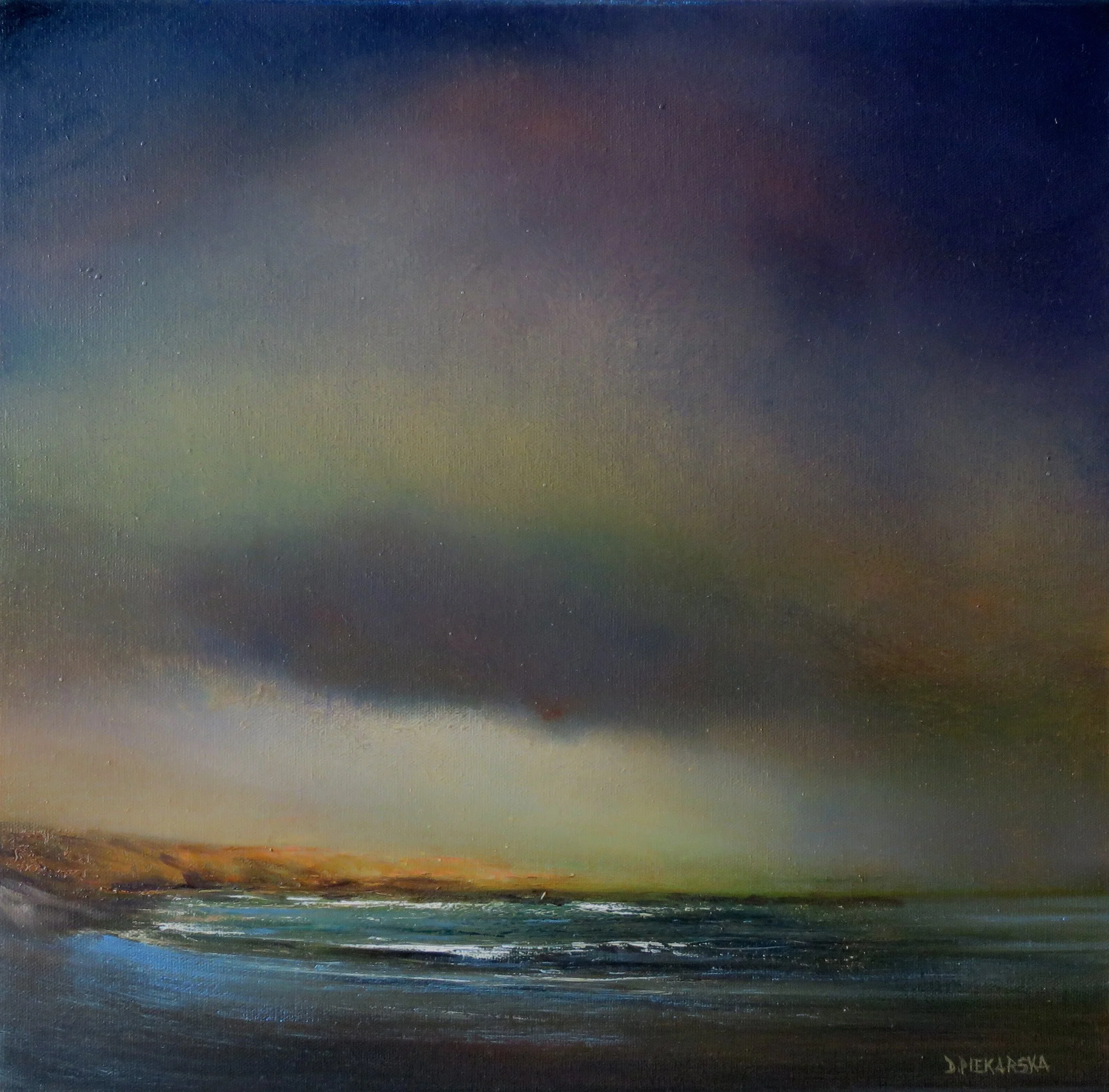 Gloomy Sky and a Glimpse of Light, 2024, 40x40cm, oil on canvas (private collection)