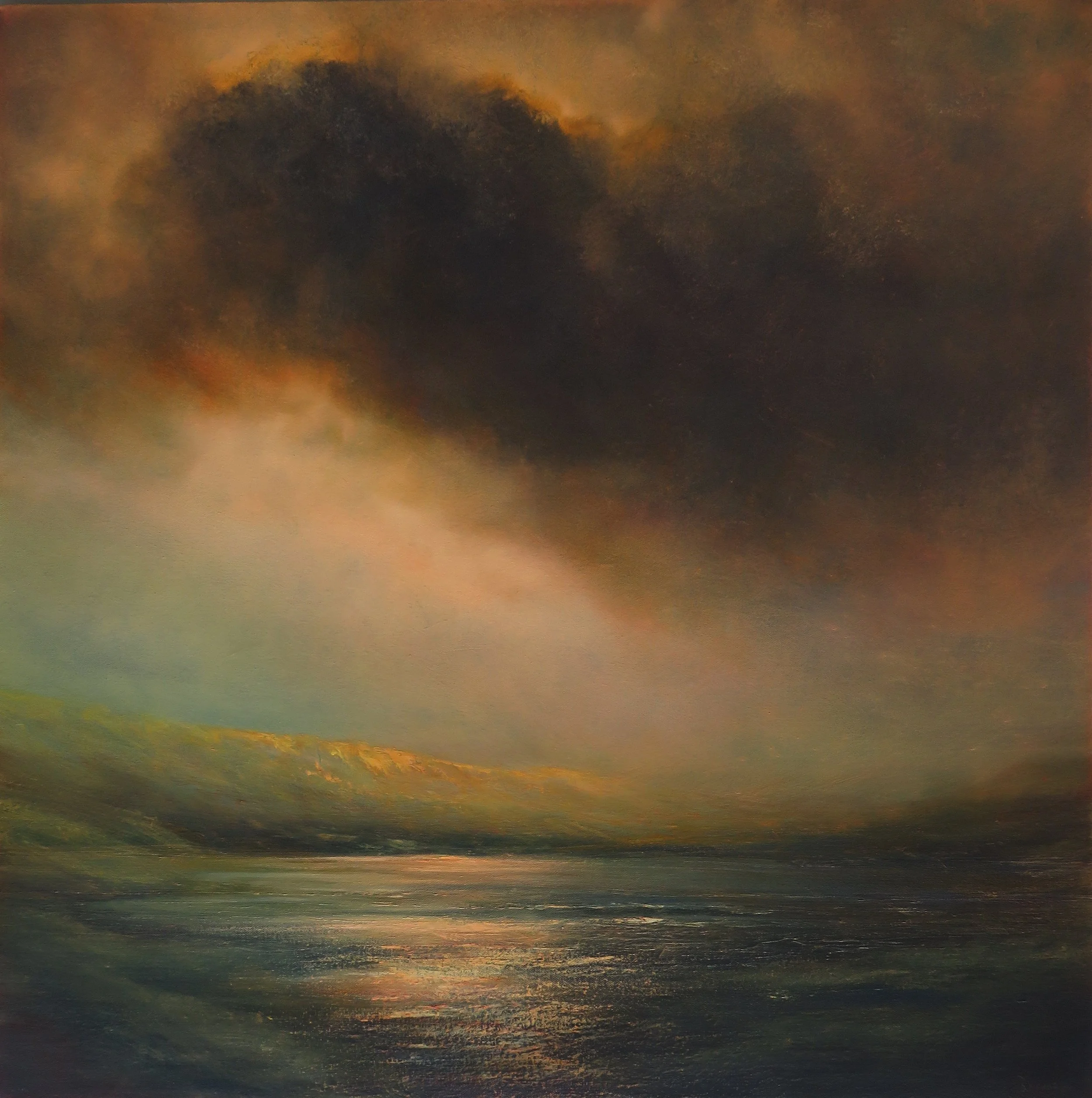 Golden Light over the Bay, 2025, 80x80cm, oil on canvas (private collection)