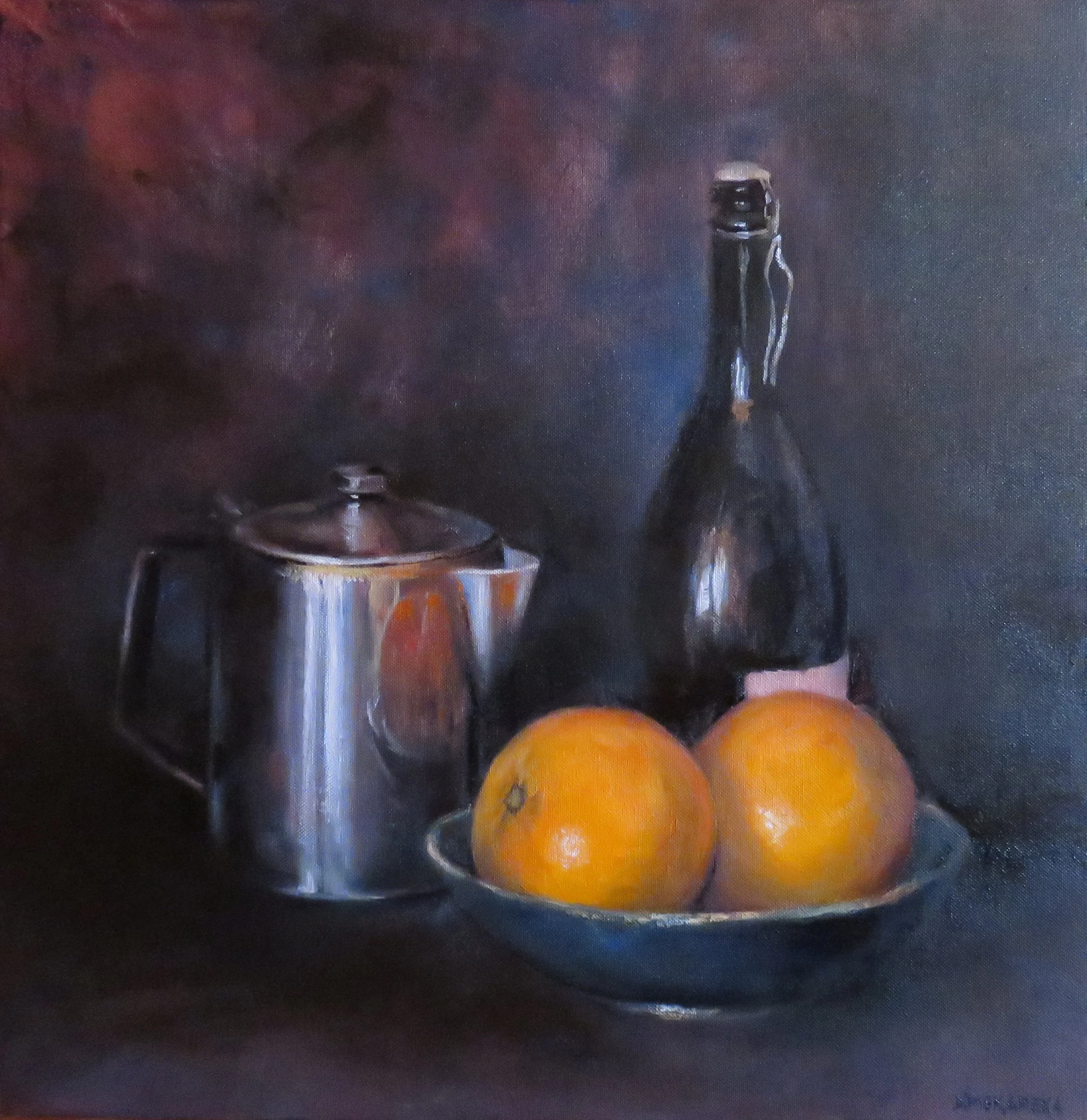 Still Life with Oranges, 2022, 50x50cm, oil on canvas