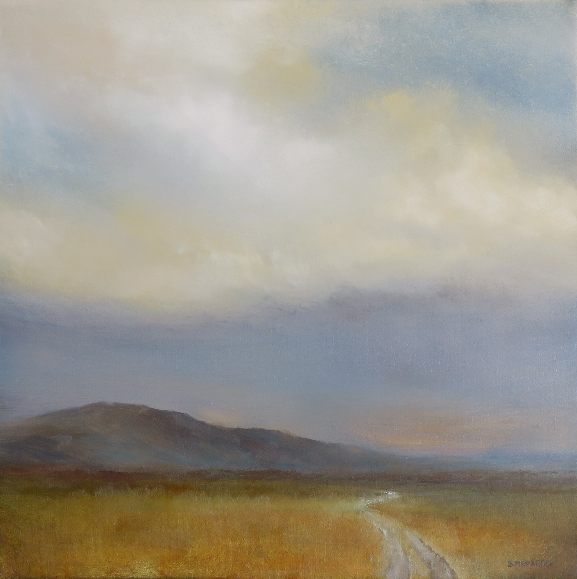 Clouds Over the Bog, 2025, 40x40cm, oil on canvas (private collection)