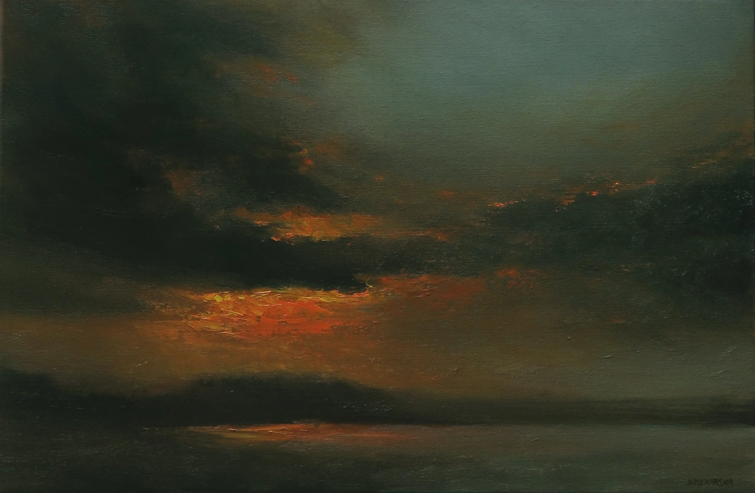 Evening Cloudscape, 2025, oil on canvas 40x60cm, €895, available from Greenlane Gallery Dingle