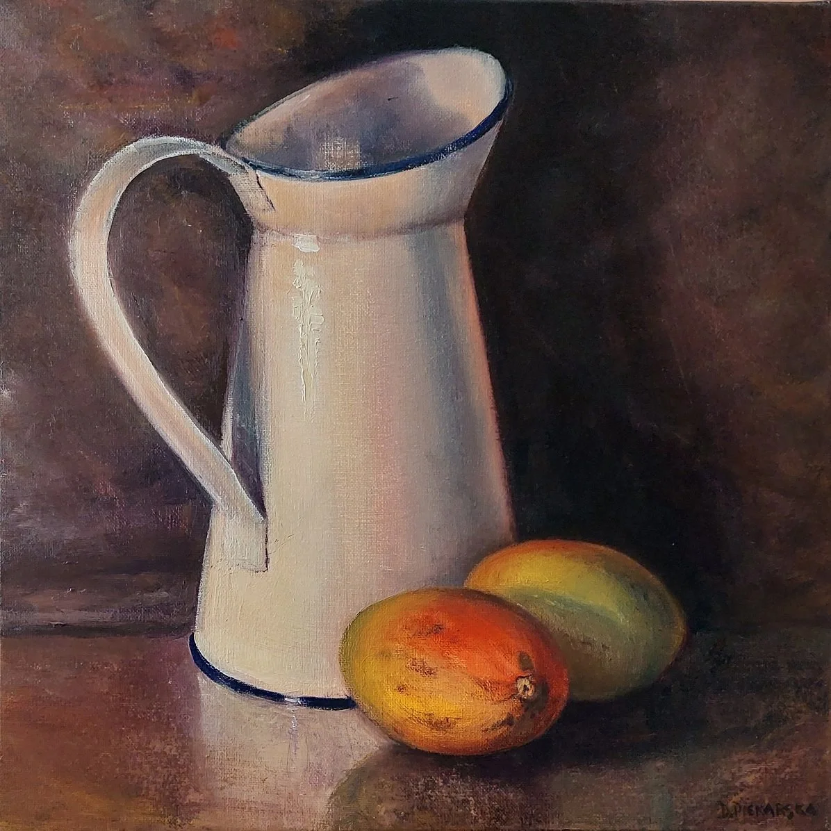 Still Life with Mangoes, 2024, 40x40cm, oil on canvas