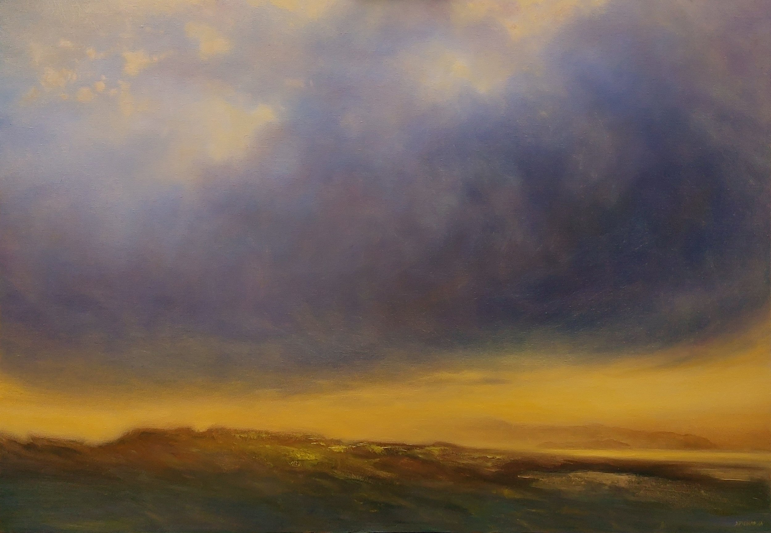 Evening Light by the Coast, 2025, 70x100cm, oil on canvas. Unframed. Price €1595, available from Greenlane Gallery Dingle.
