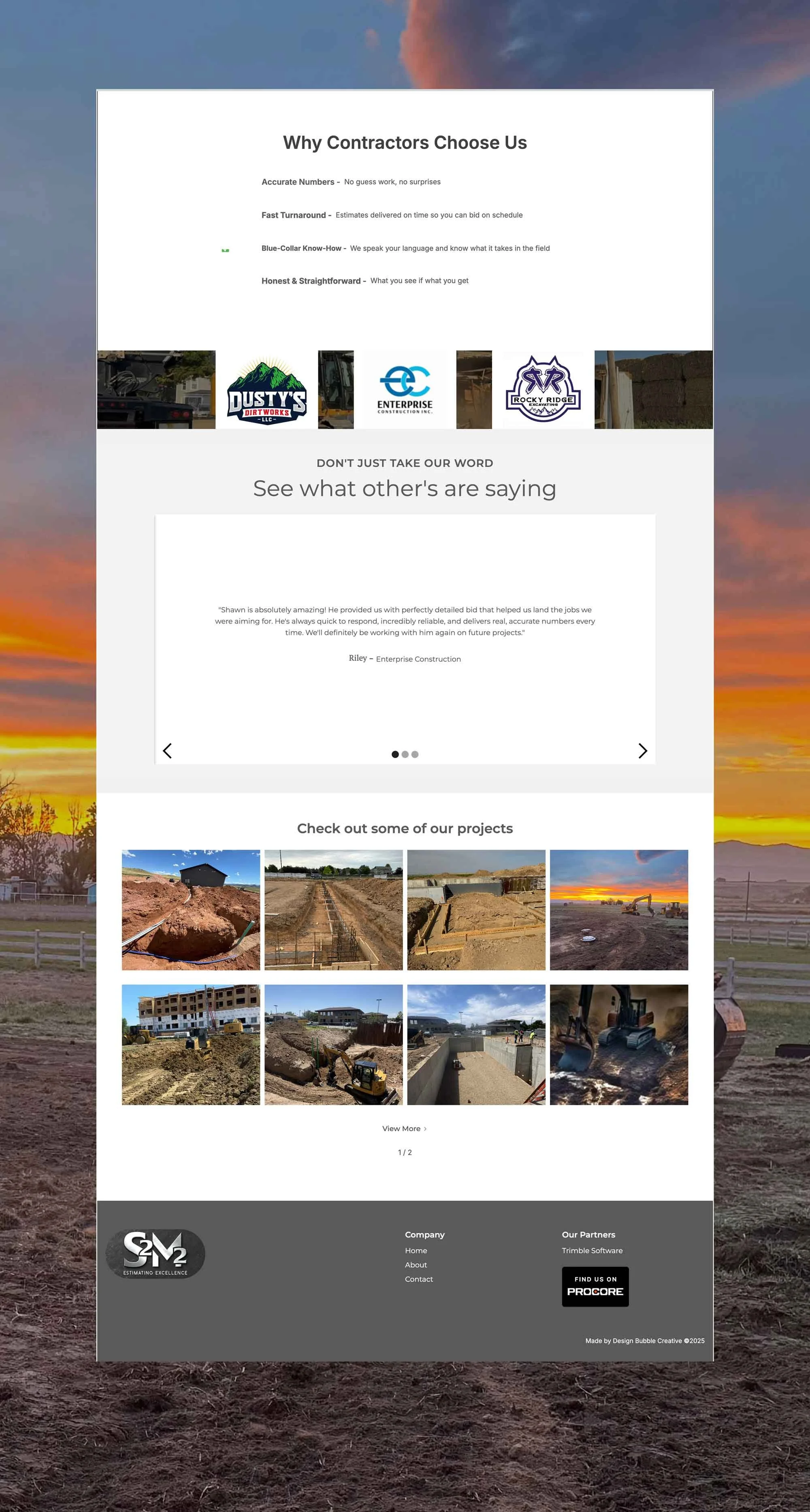 S2M2 Corp Website Homepage Continued