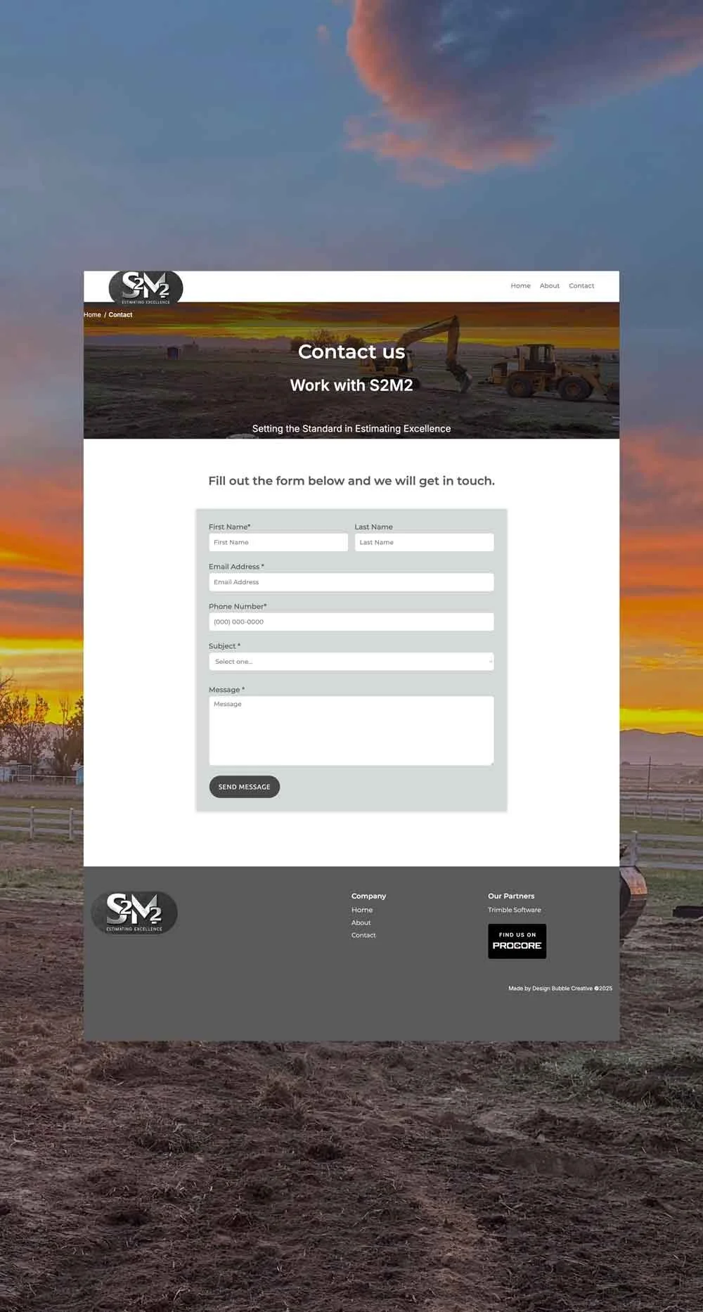 S2M2 Corp Website Contact page
