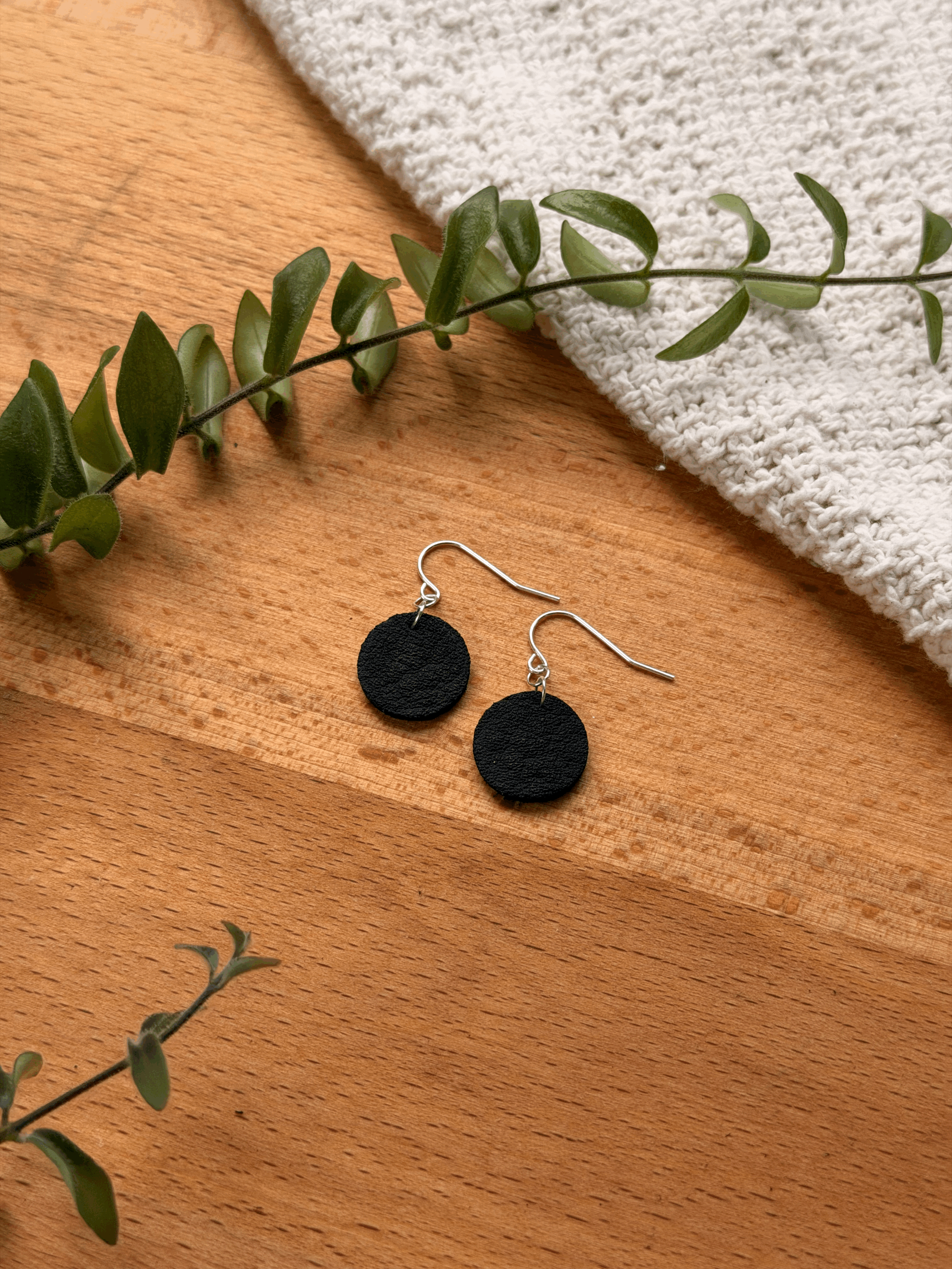 Drop Earrings shown in small size and Iron finish