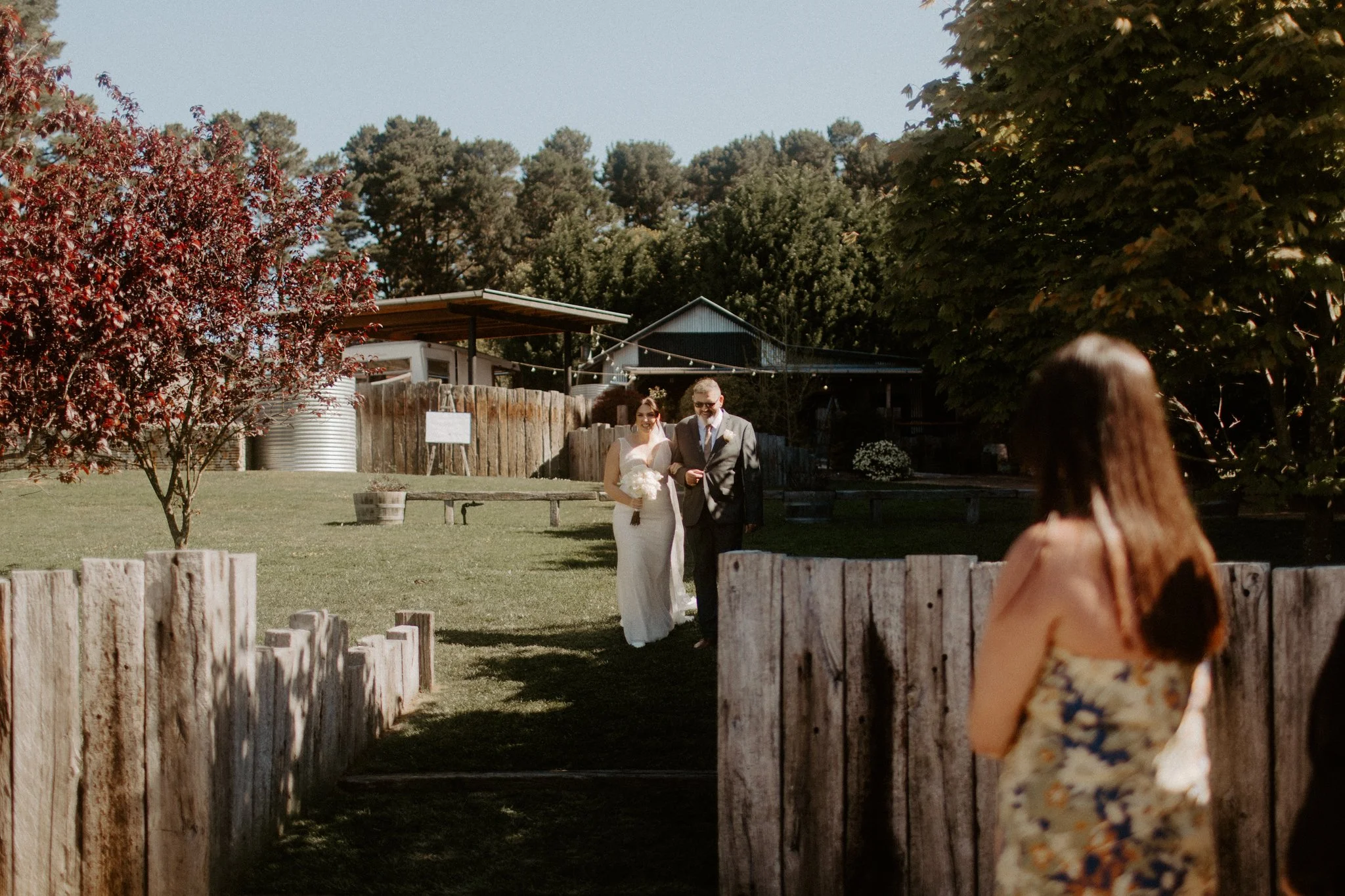 A wedding ceremony outdoors at Seclusions Blue Mountains.