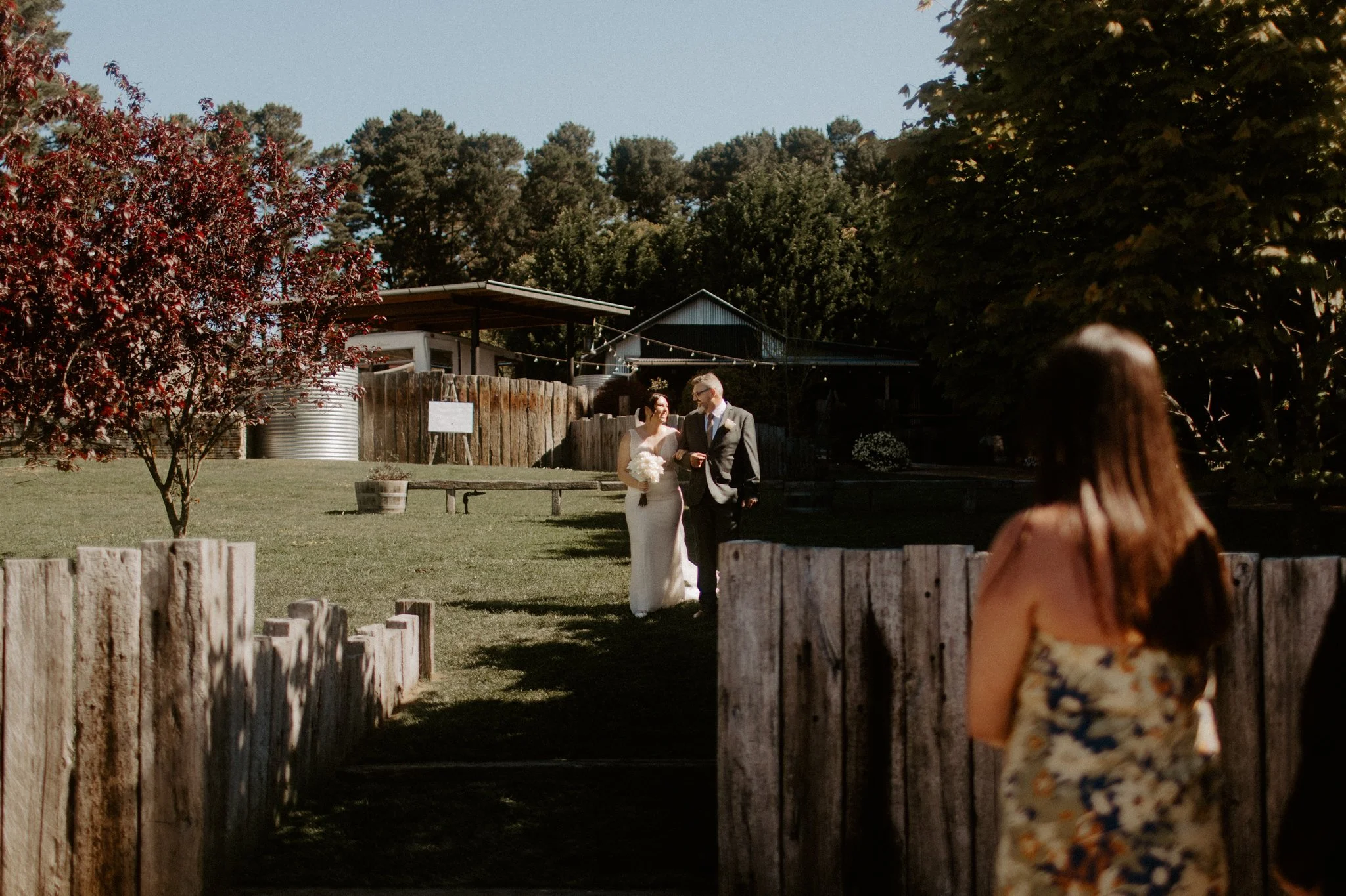 A wedding ceremony outdoors at Seclusions Blue Mountains.