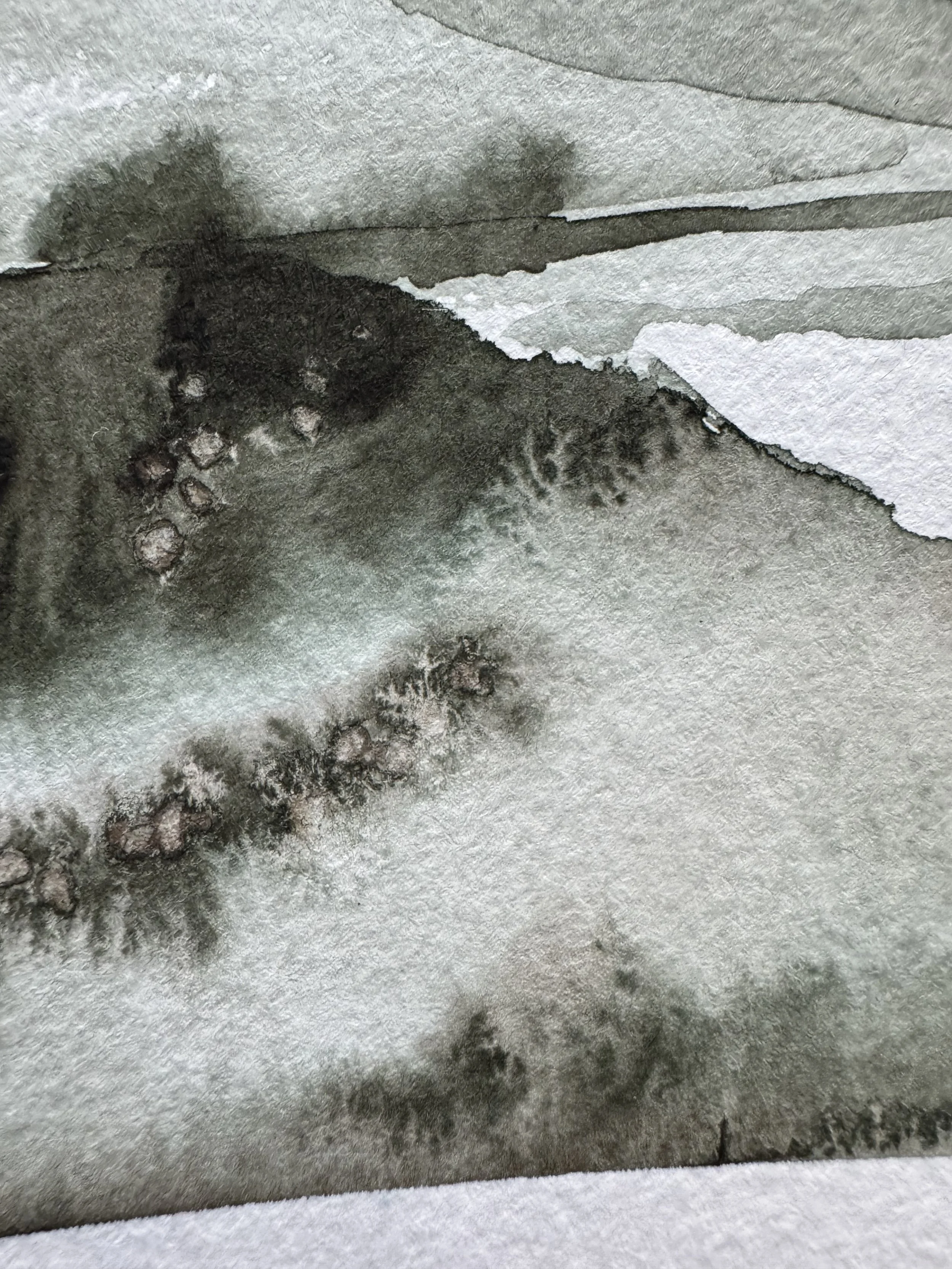 Original Watercolour Abstract Painting in Green Colour