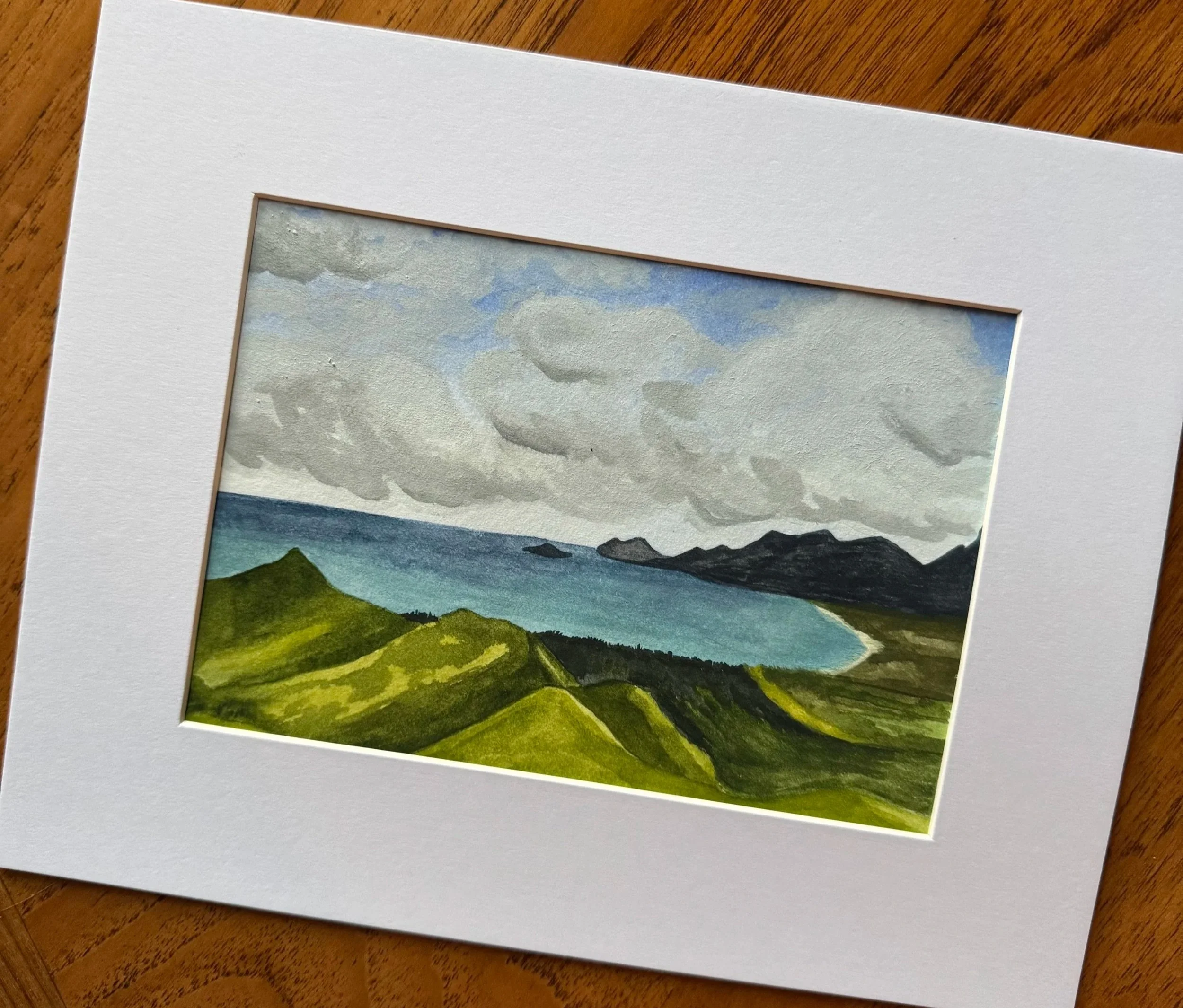 Original Watercolour Landscape painting of Lanikai Beach in Hawaii
