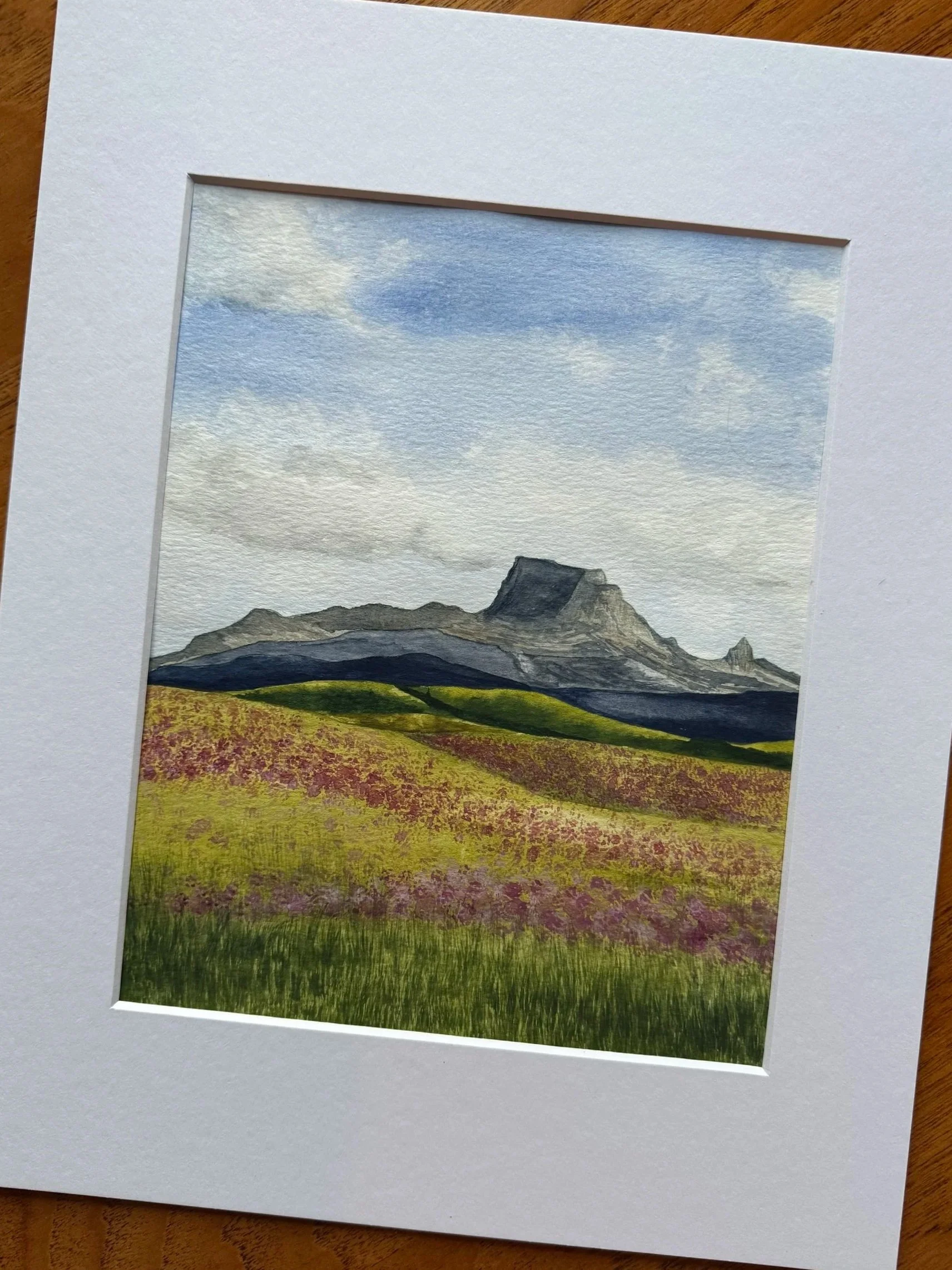 Original Watercolour Landscape Painting of Chief Mountain