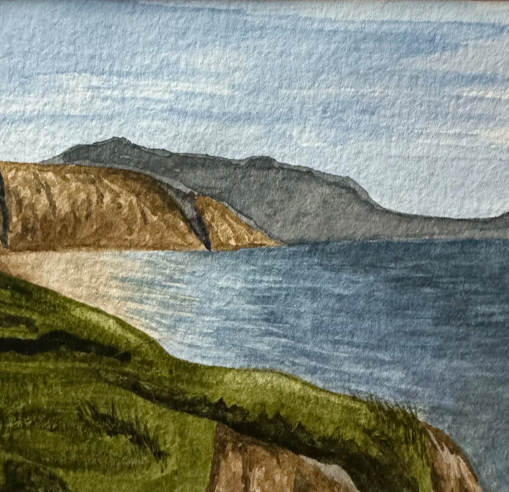 Original Watercolour Landscape Painting of a coastal landscape