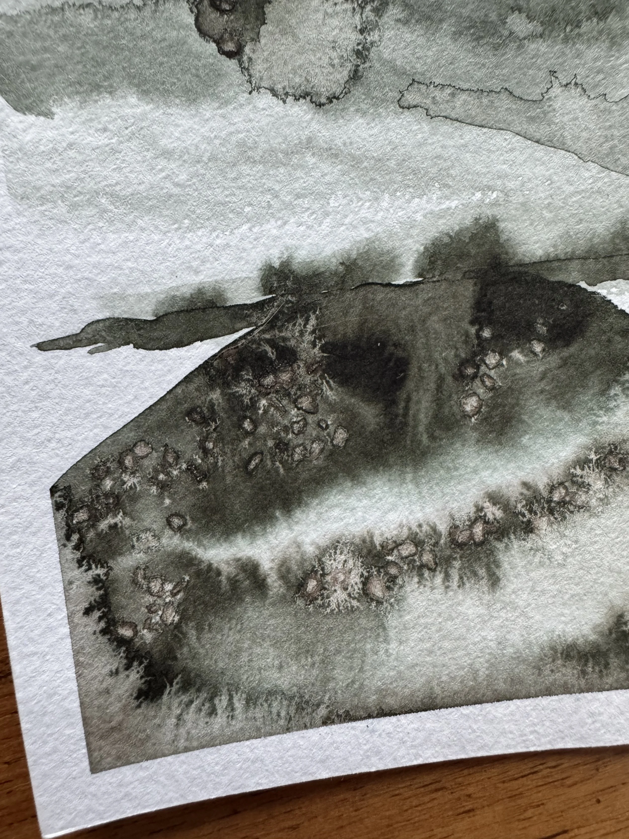 Original Watercolour Abstract Painting in Green Colour