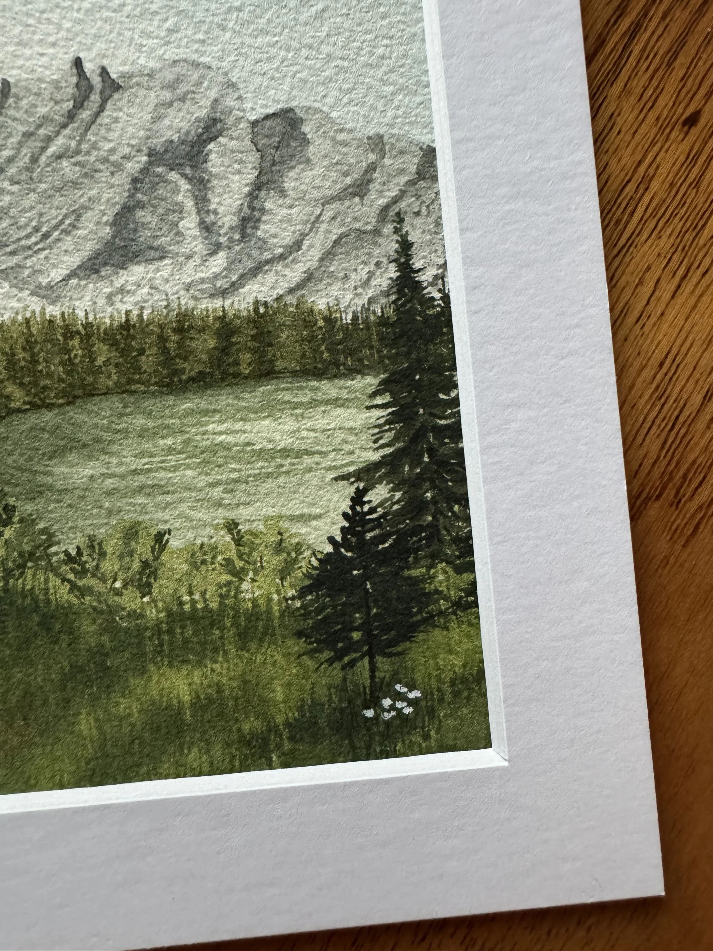 Original Watercolour Landscape Painting of Polski Ogorki Lake in Kananaskis