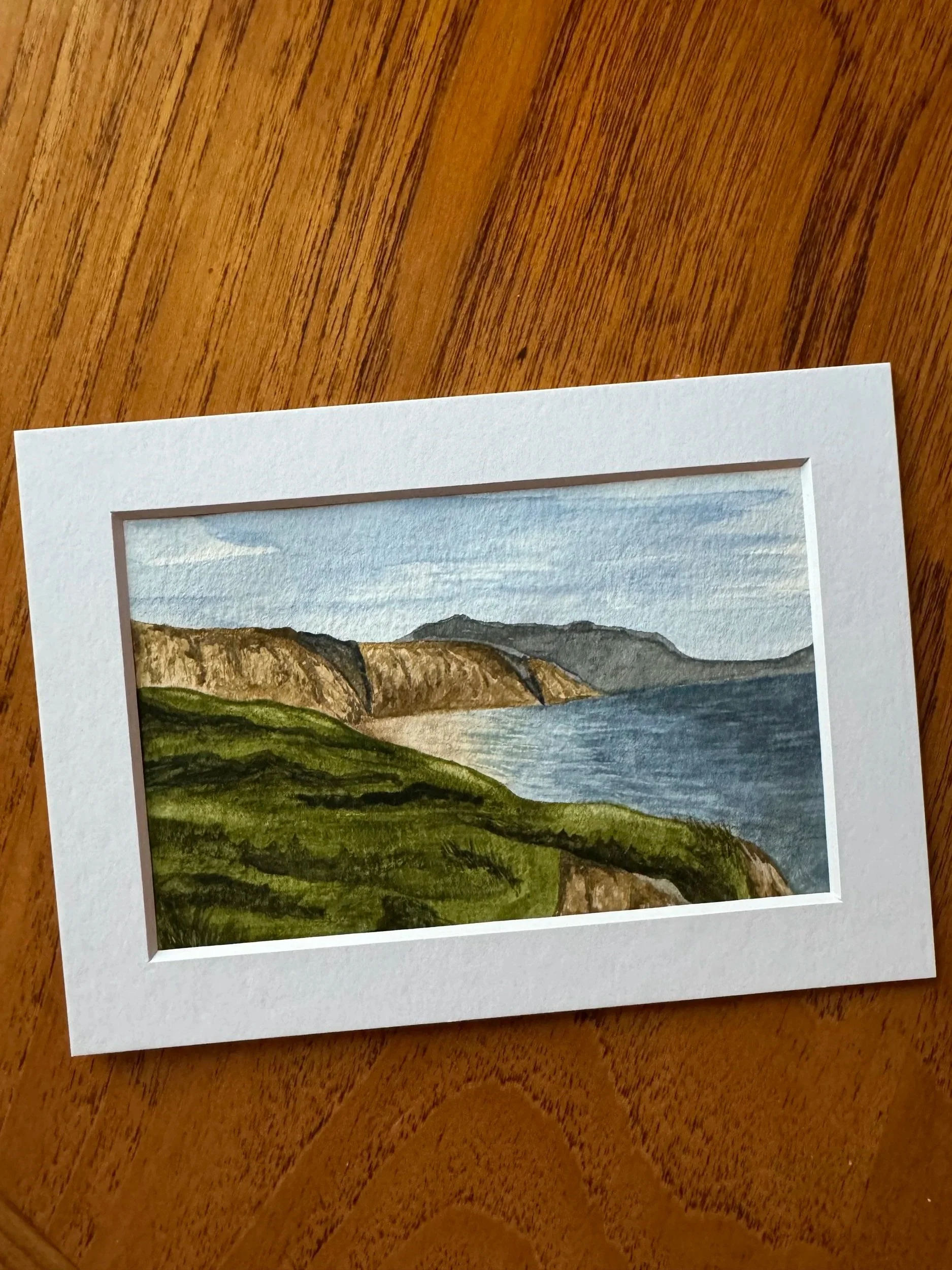 Original Watercolour Landscape Painting of a coastal landscape