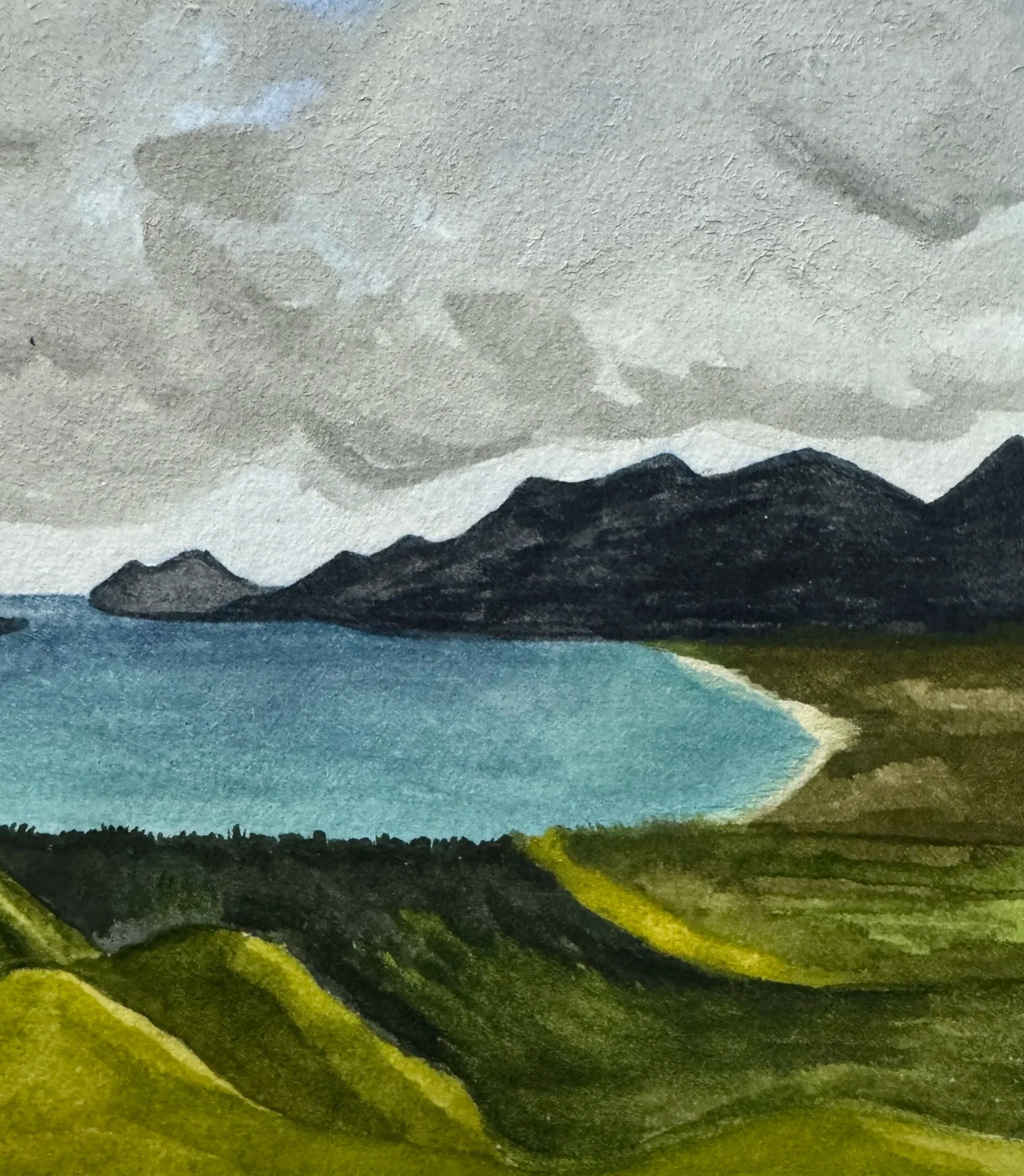 Original Watercolour Landscape painting of Lanikai Beach in Hawaii