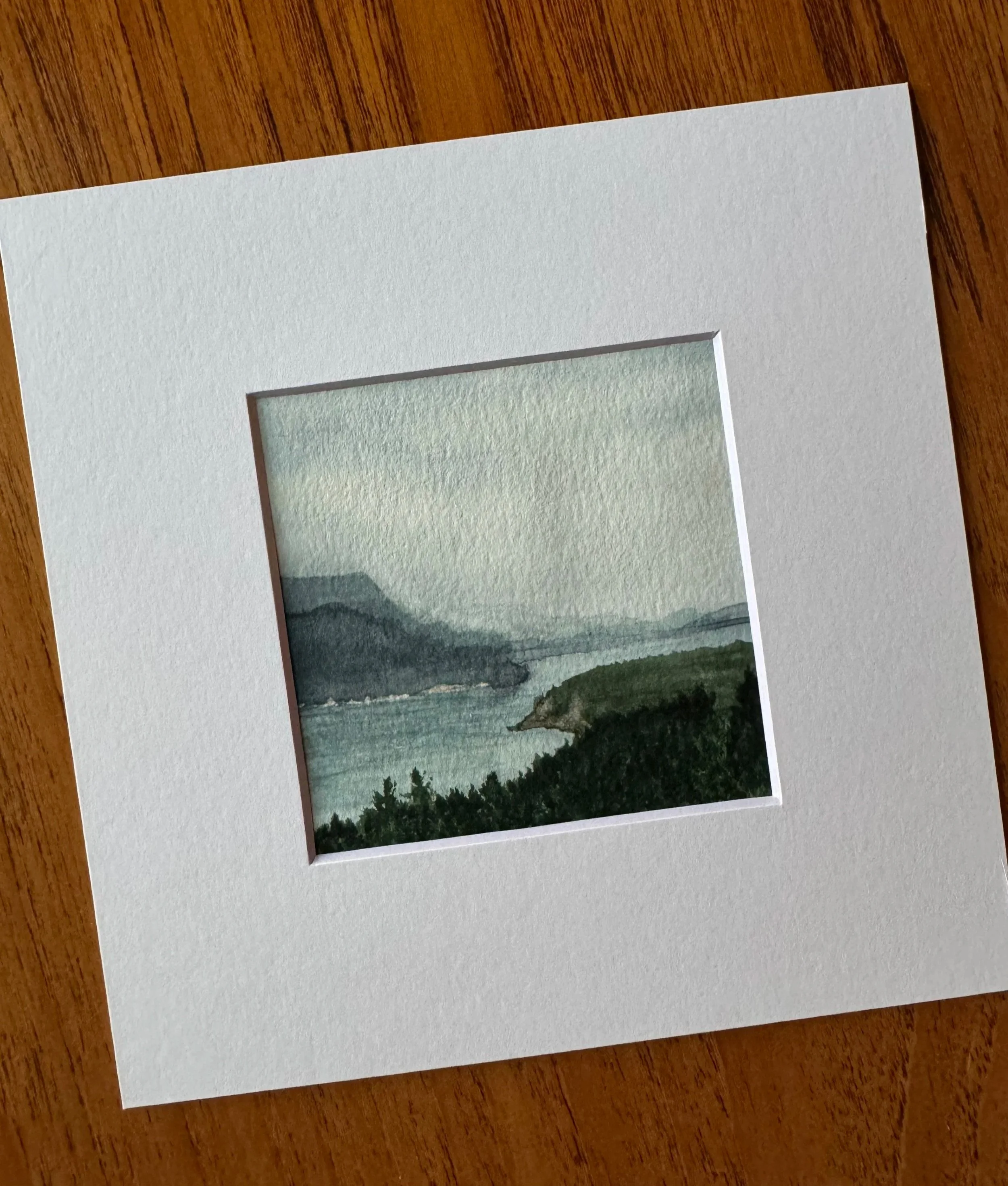 Original Watercolour Landscape Painting of a Columbia Lake, British Columbia
