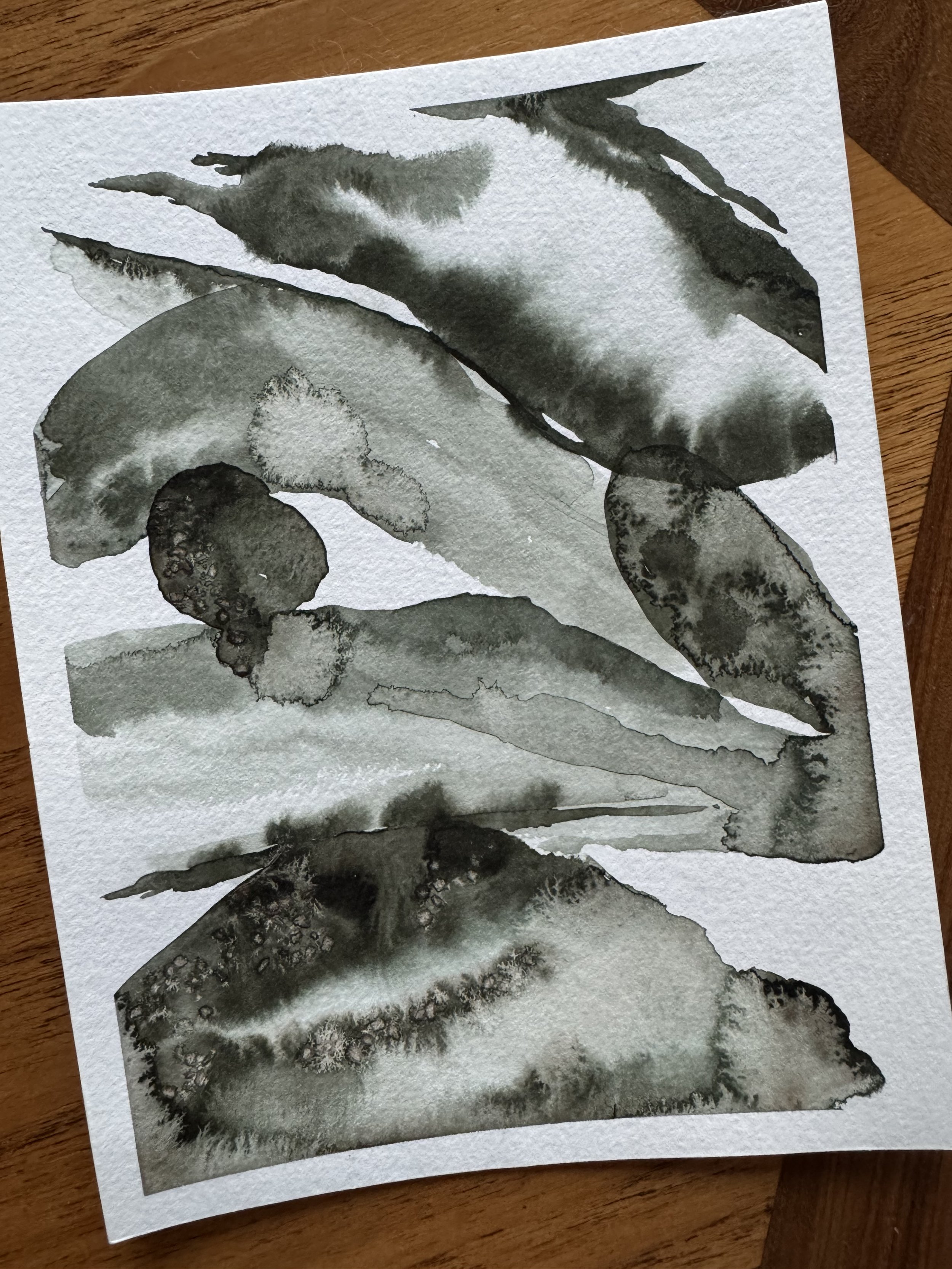 Original Watercolour Abstract Painting in Green Colour