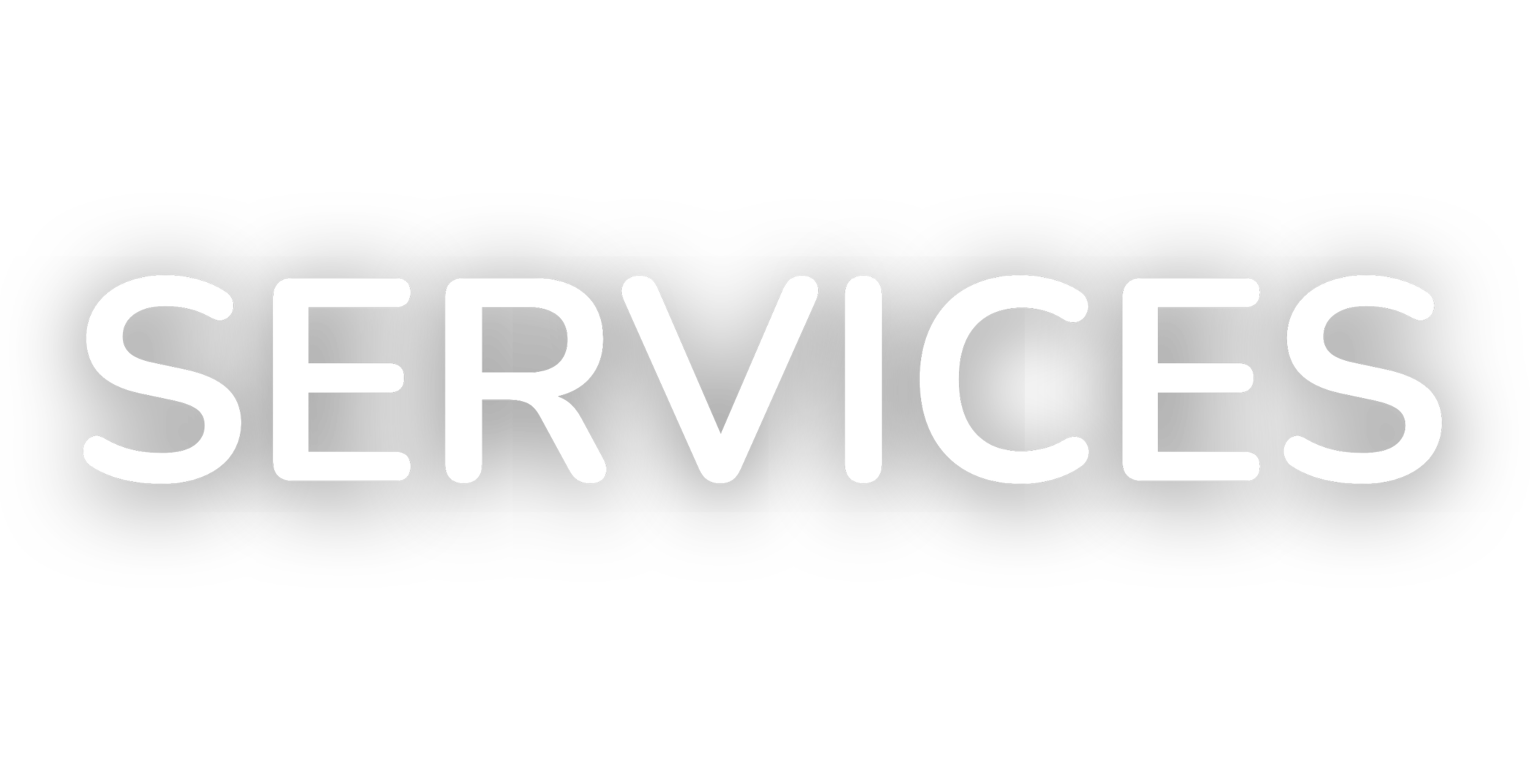 Black background with the word 'SERVICES' written in large white letters.