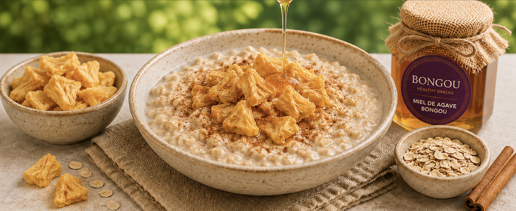 Avena caliente con piña y miel